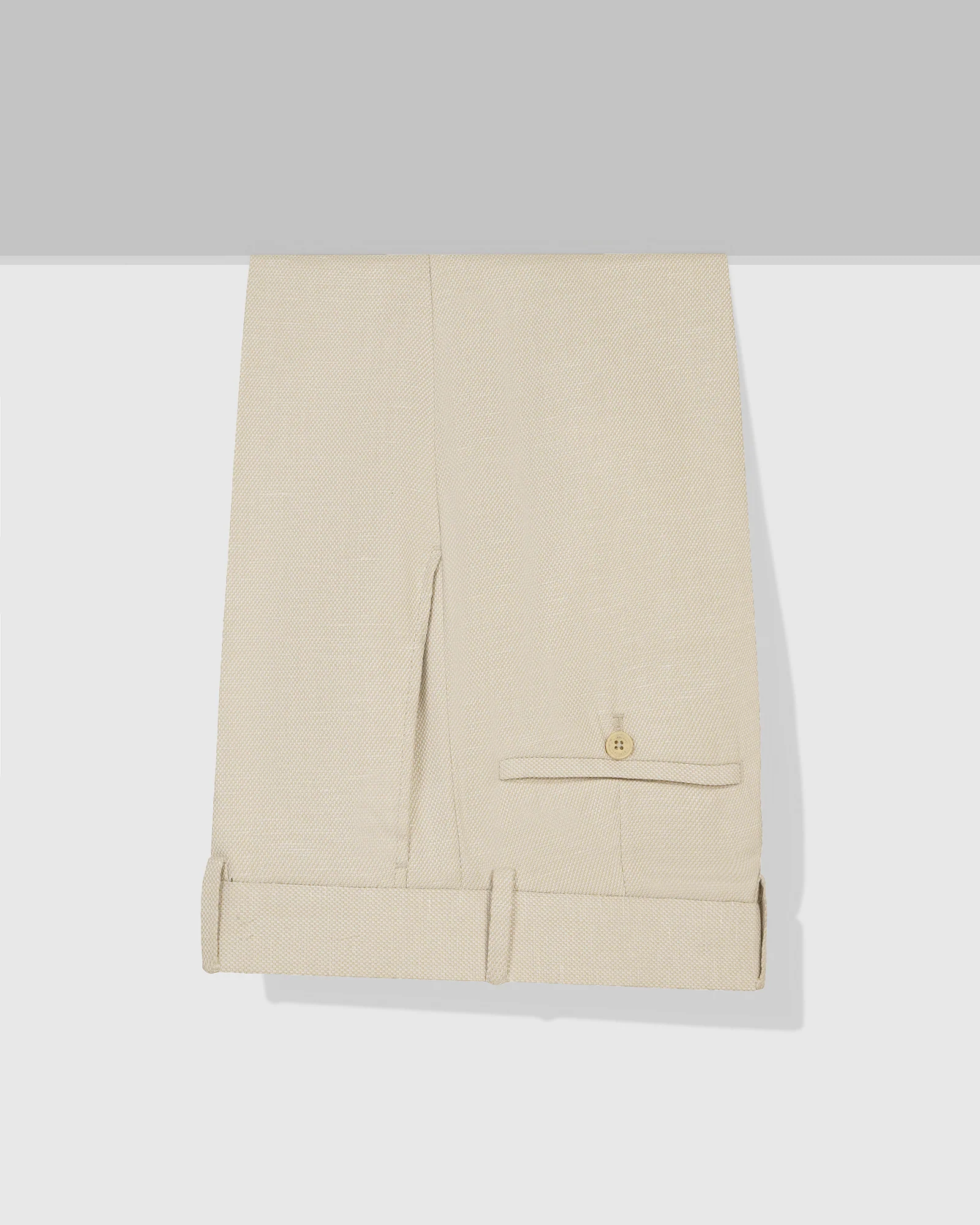 Slim Comfort B-95 Formal Beige Textured Trouser - Flora - Image 5