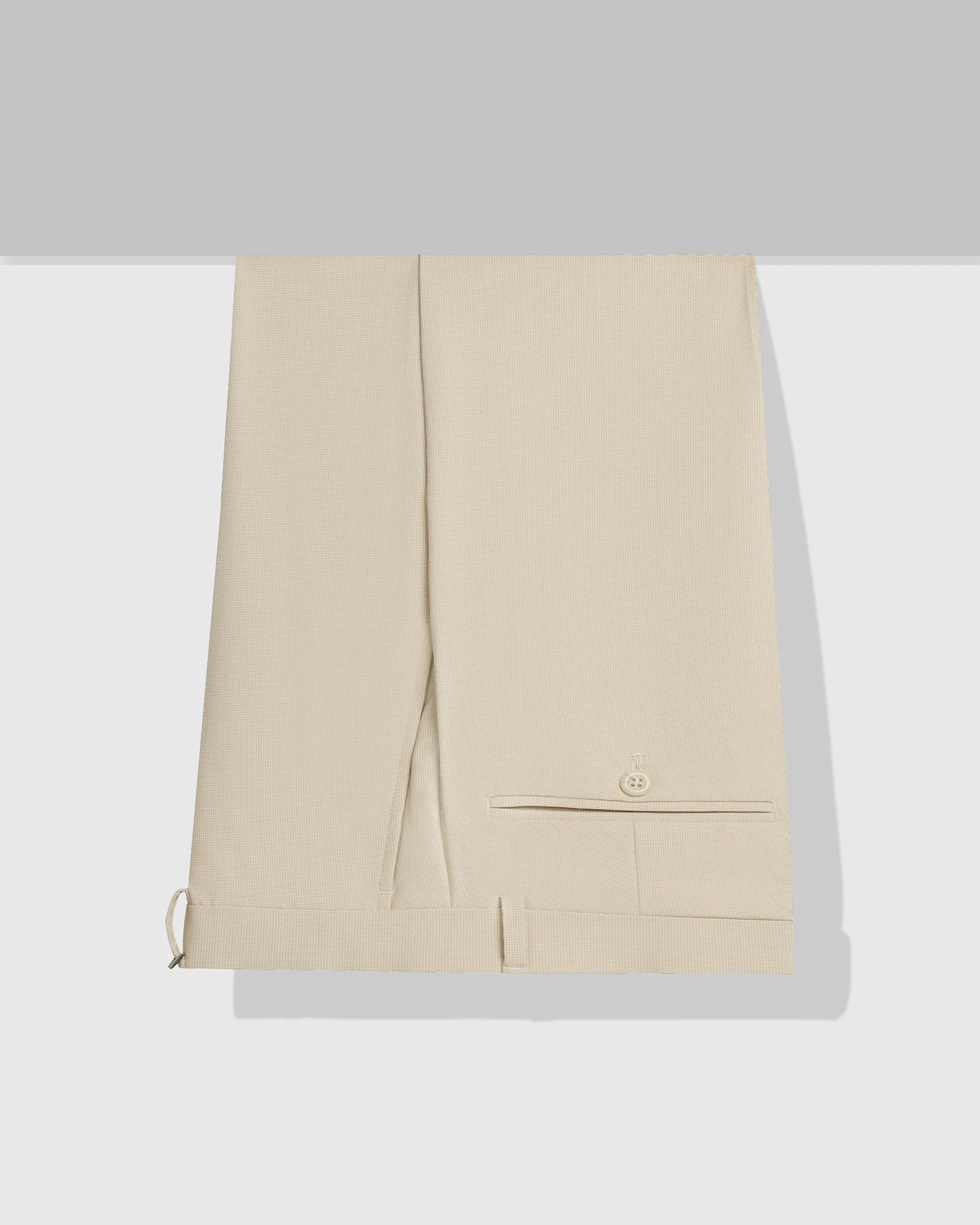Slim Comfort B-95 Formal Beige Textured Trouser - June - Image 5