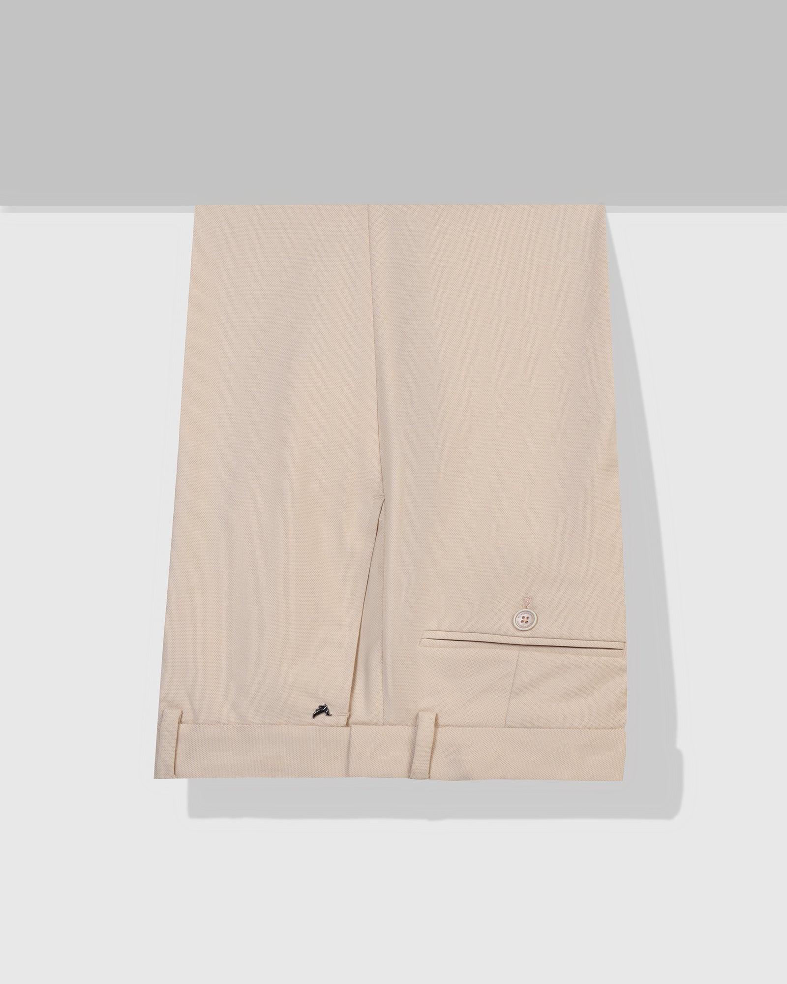 Slim Comfort B-95 Formal Beige Textured Trouser - Passion - Image 5