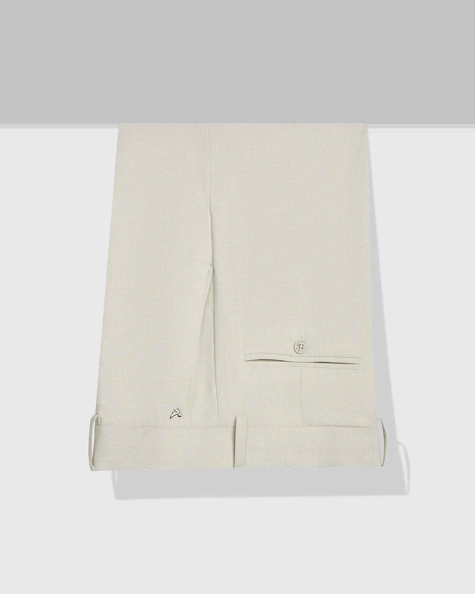 Slim Comfort B-95 Formal Beige Textured Trouser - Veneta - Image 5