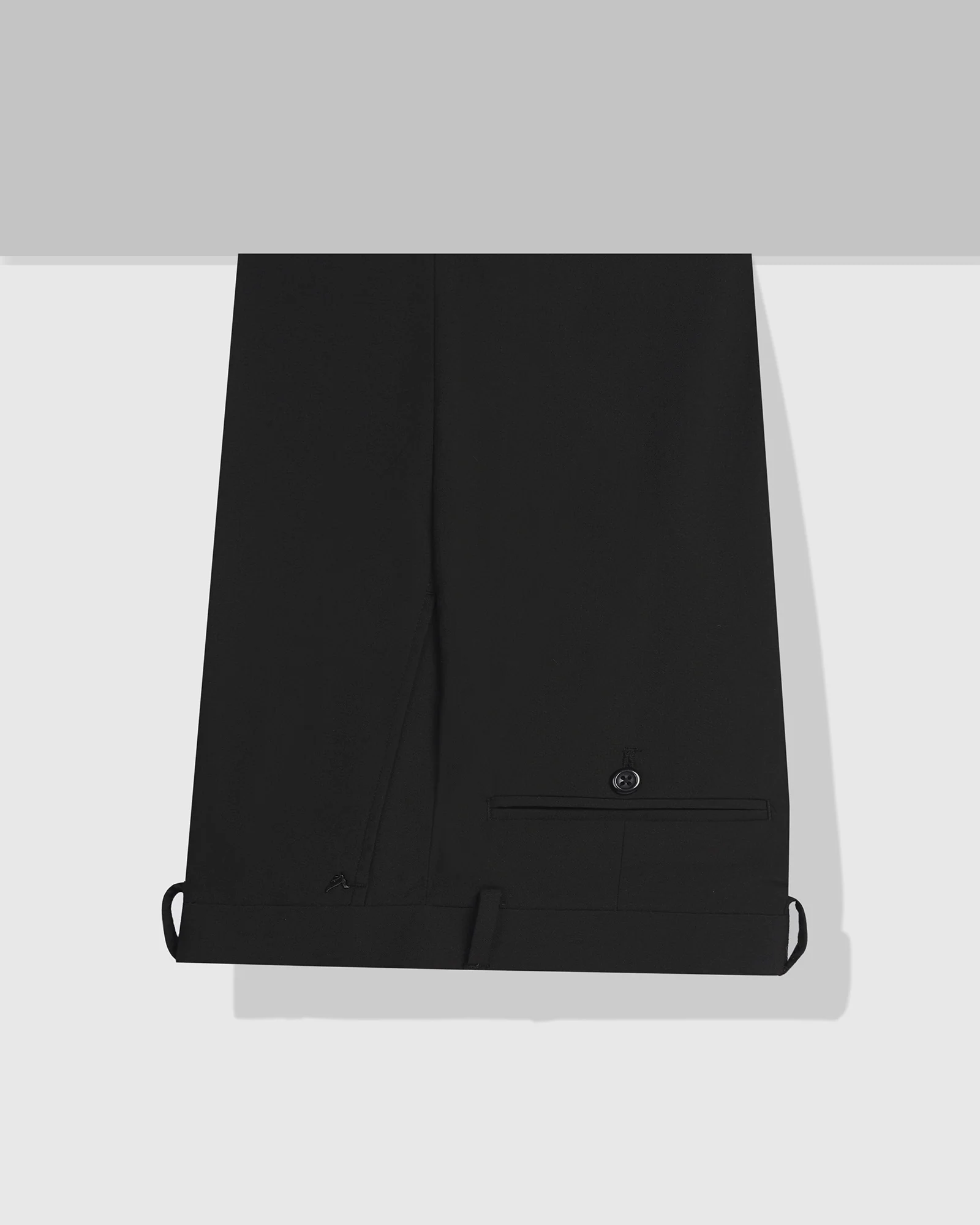 Slim Comfort B-95 Formal Black Solid Trouser - Dough - Image 5
