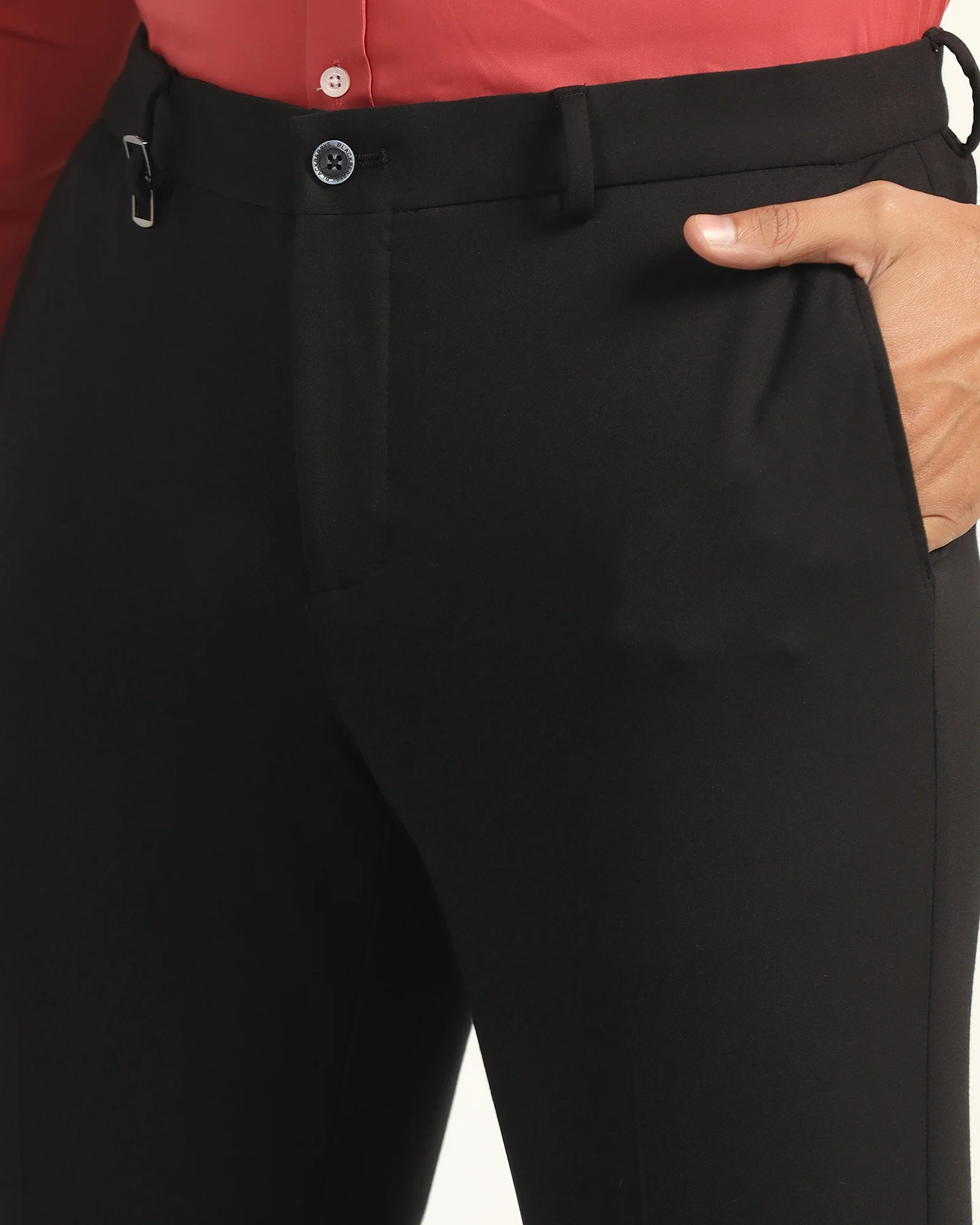 Slim Comfort B-95 Formal Black Solid Trouser - Musk - Image 4