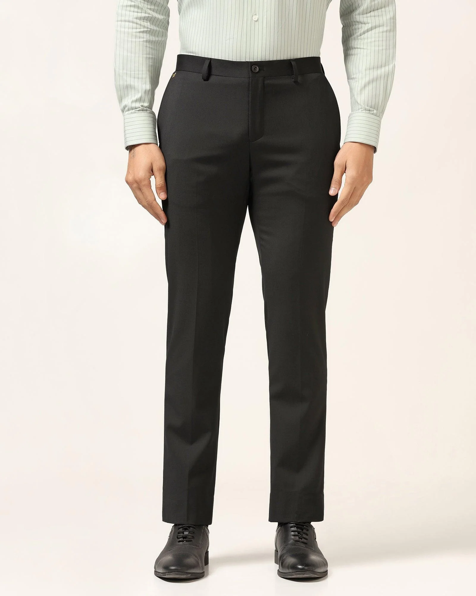 Luxe Slim Comfort B-95 Formal Black Solid Trouser - Triumph - Image 3