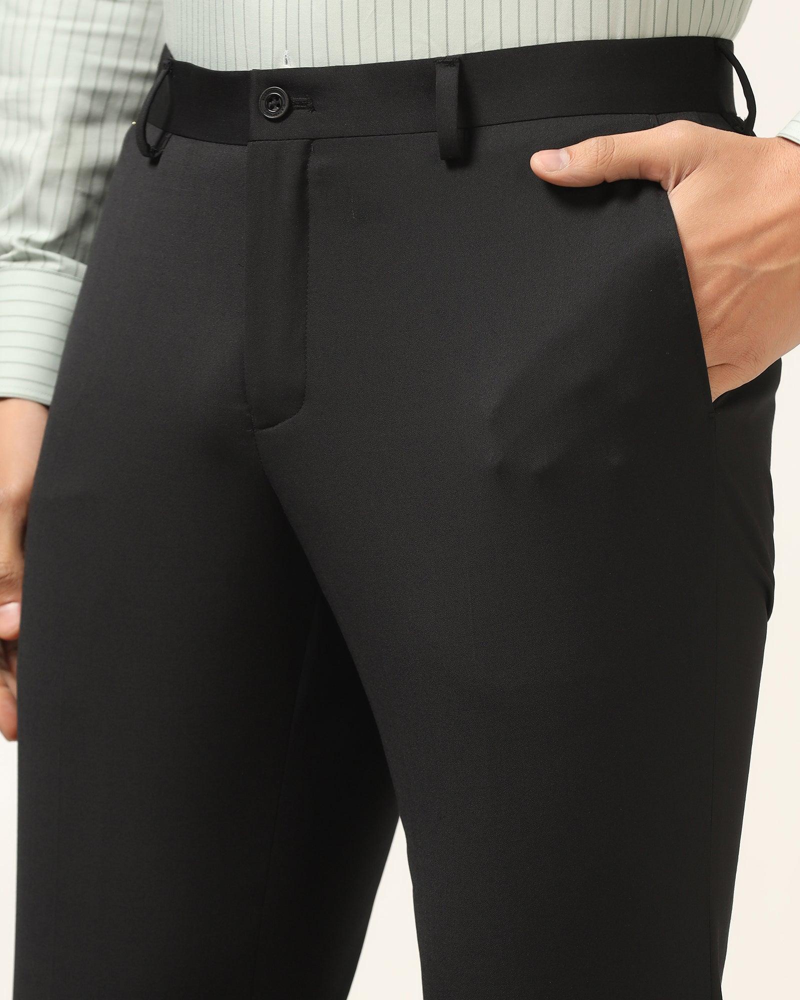 Luxe Slim Comfort B-95 Formal Black Solid Trouser - Triumph - Image 4