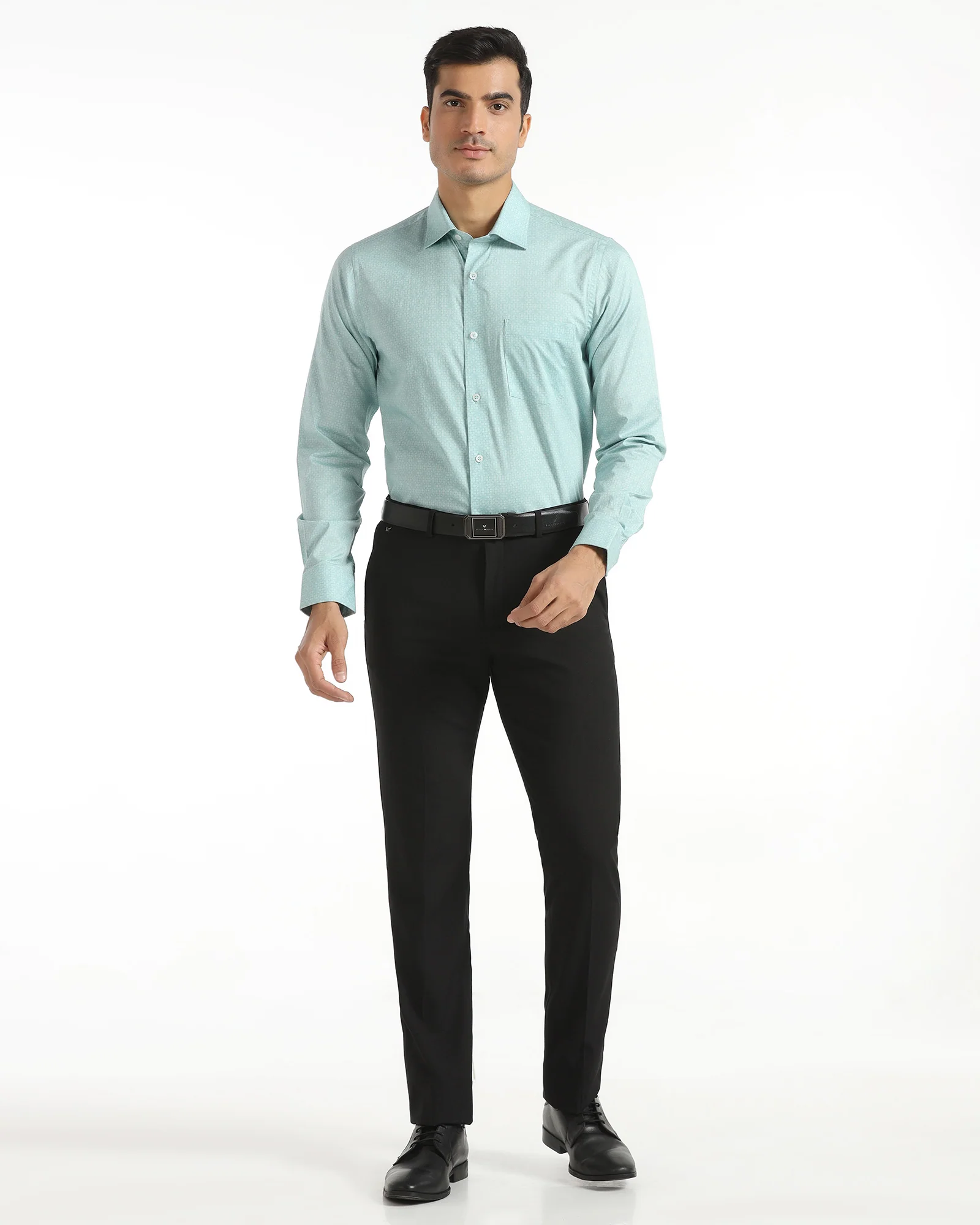 Slim Comfort B-95 Formal Black Textured Trouser - Campbell