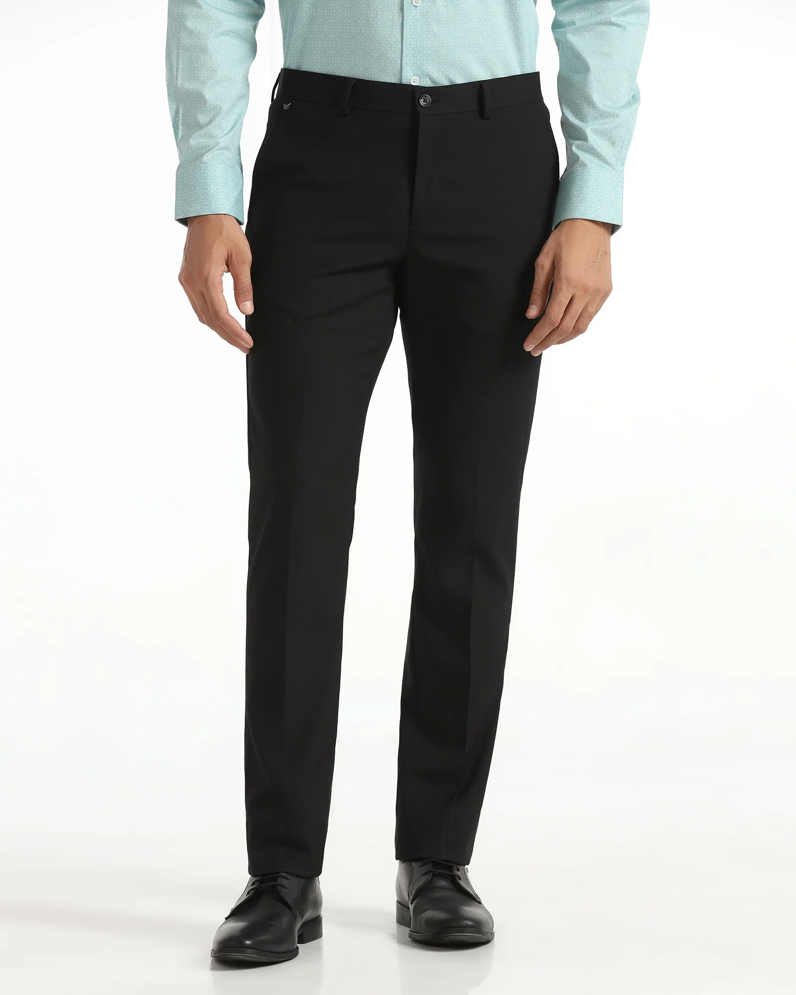 Slim Comfort B-95 Formal Black Textured Trouser - Campbell - Image 3