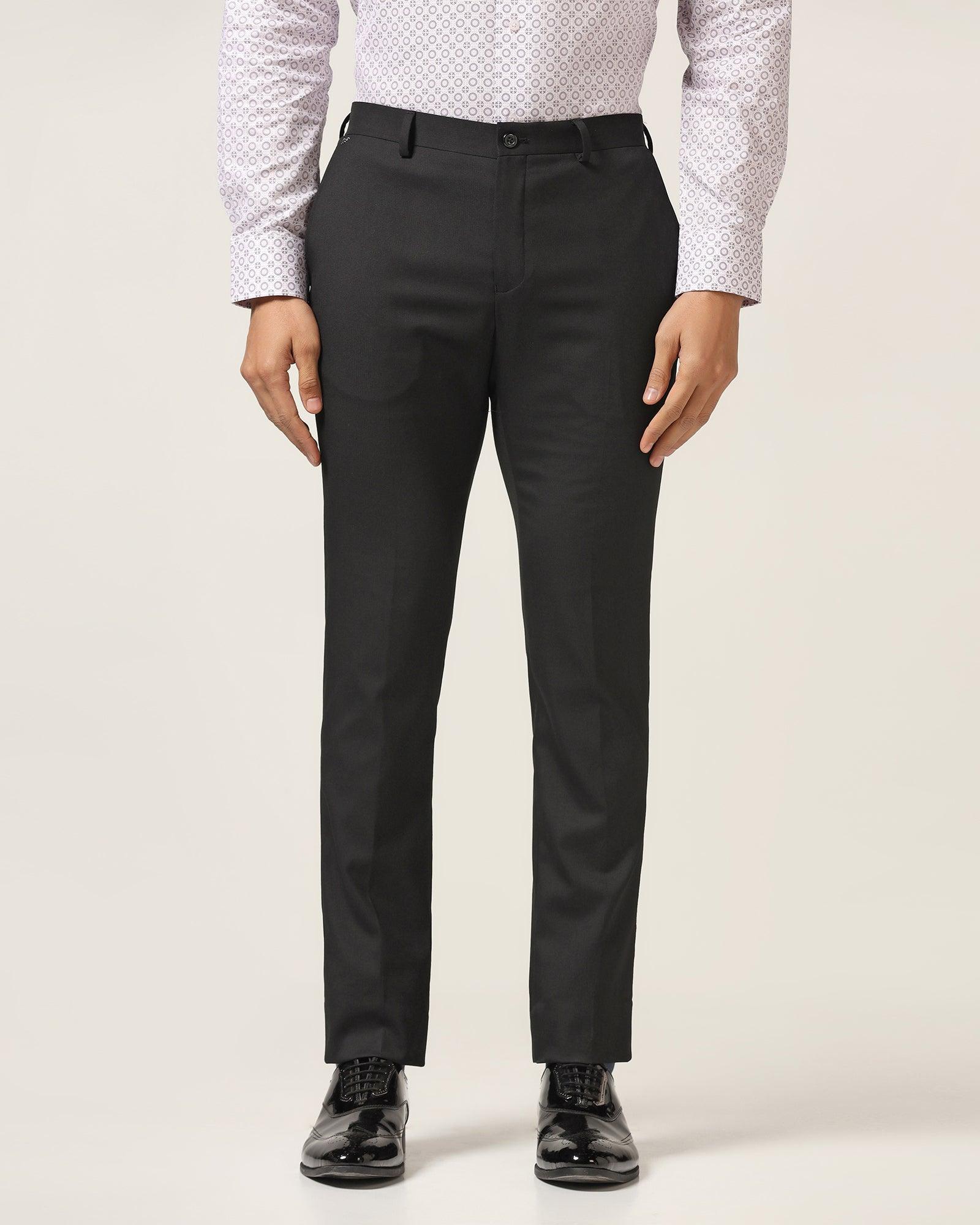 Slim Comfort B-95 Formal Black Textured Trouser - Iron - Image 3