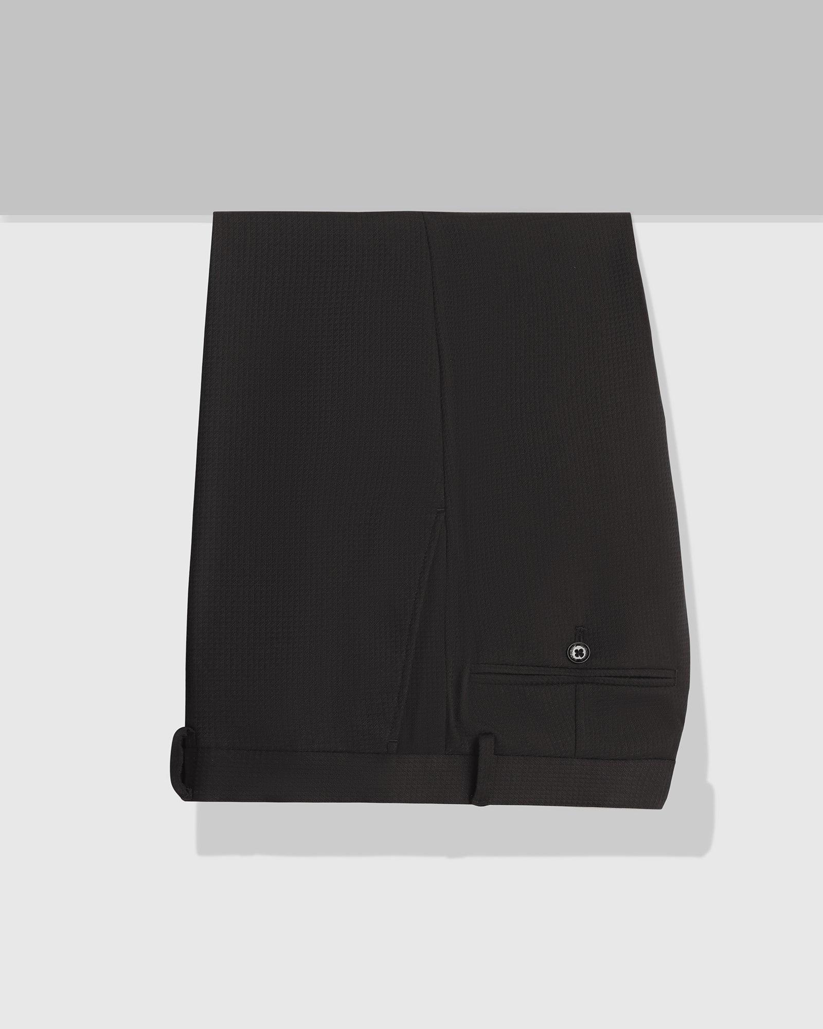 Slim Comfort B-95 Formal Black Textured Trouser - Zeta - Image 5