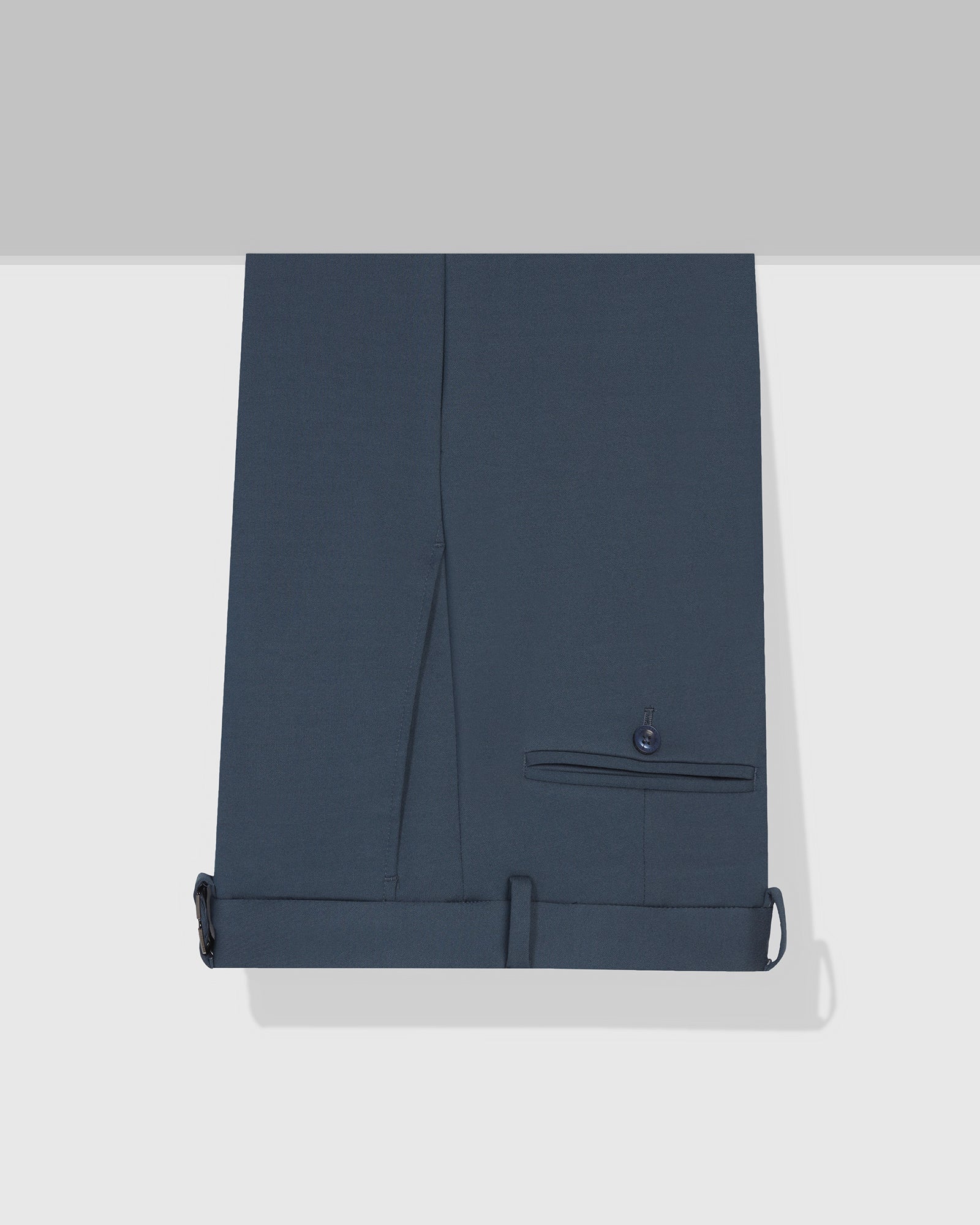 Slim Comfort B-95 Formal Blue Solid Trouser - Oak - Image 5