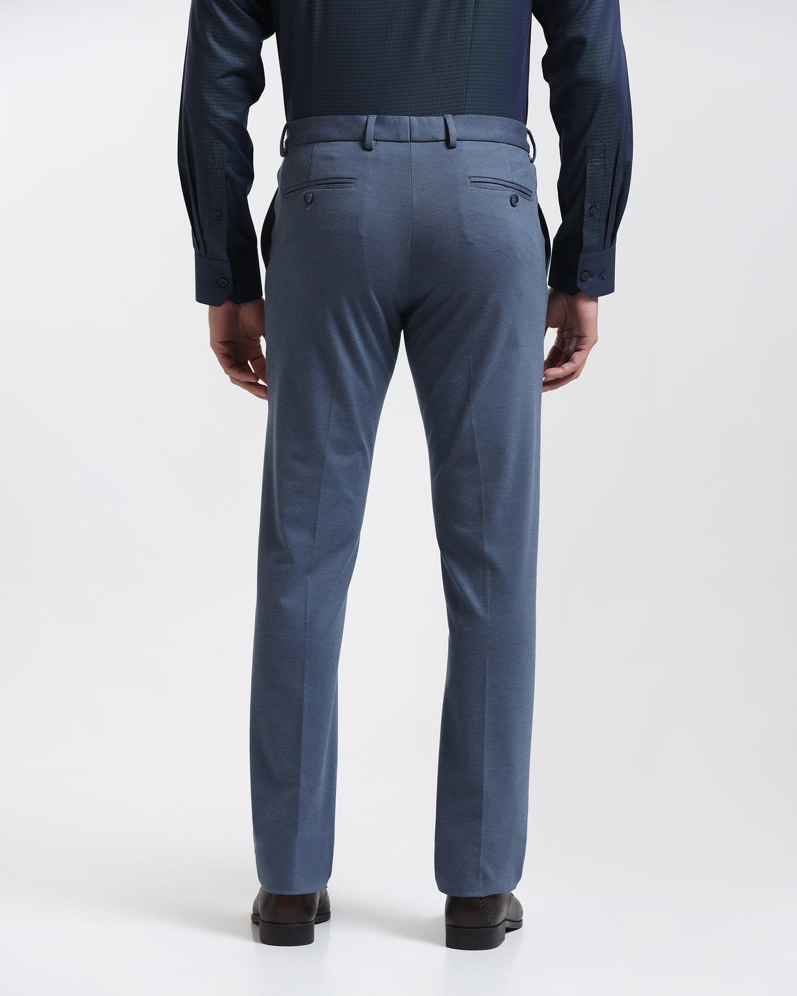 Slim Comfort B-95 Formal Blue Solid Trouser - Raider - Image 2