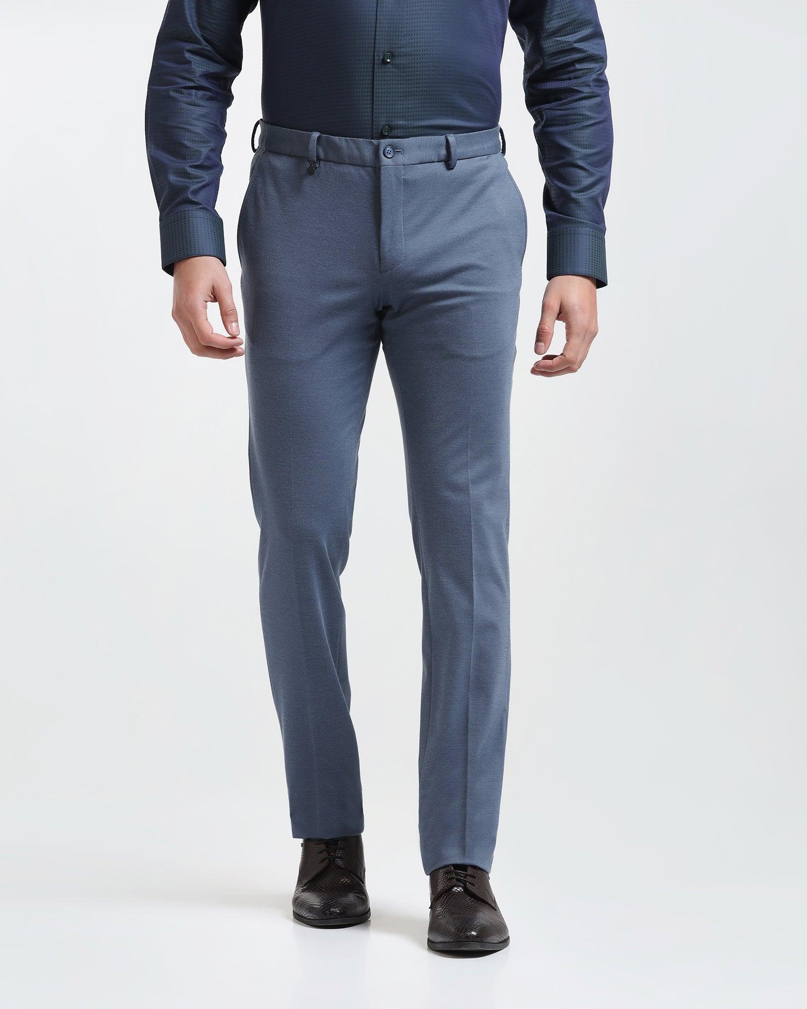Slim Comfort B-95 Formal Blue Solid Trouser - Raider - Image 3
