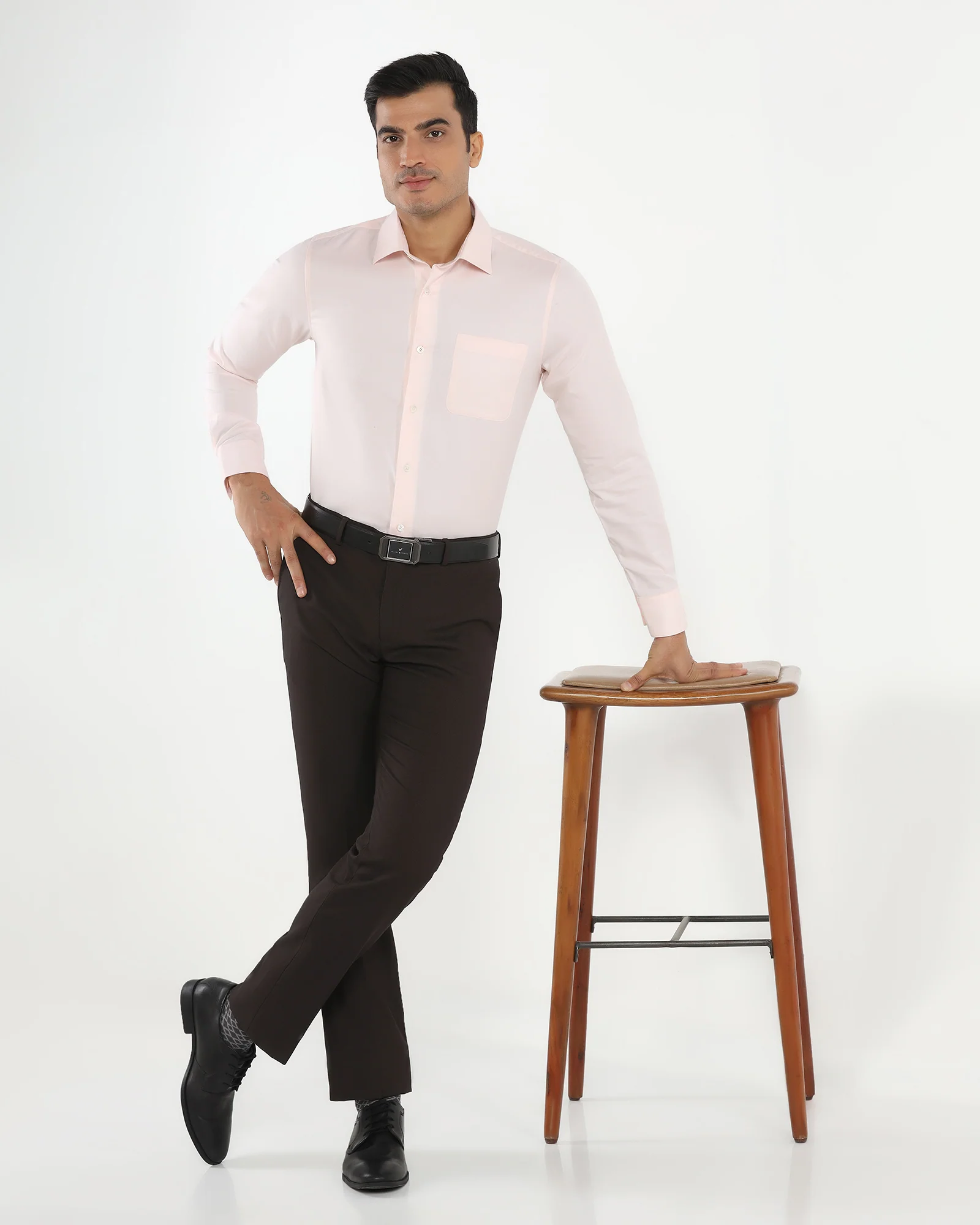 Slim Comfort B-95 Formal Brown Textured Trouser - Campbell - Image 7