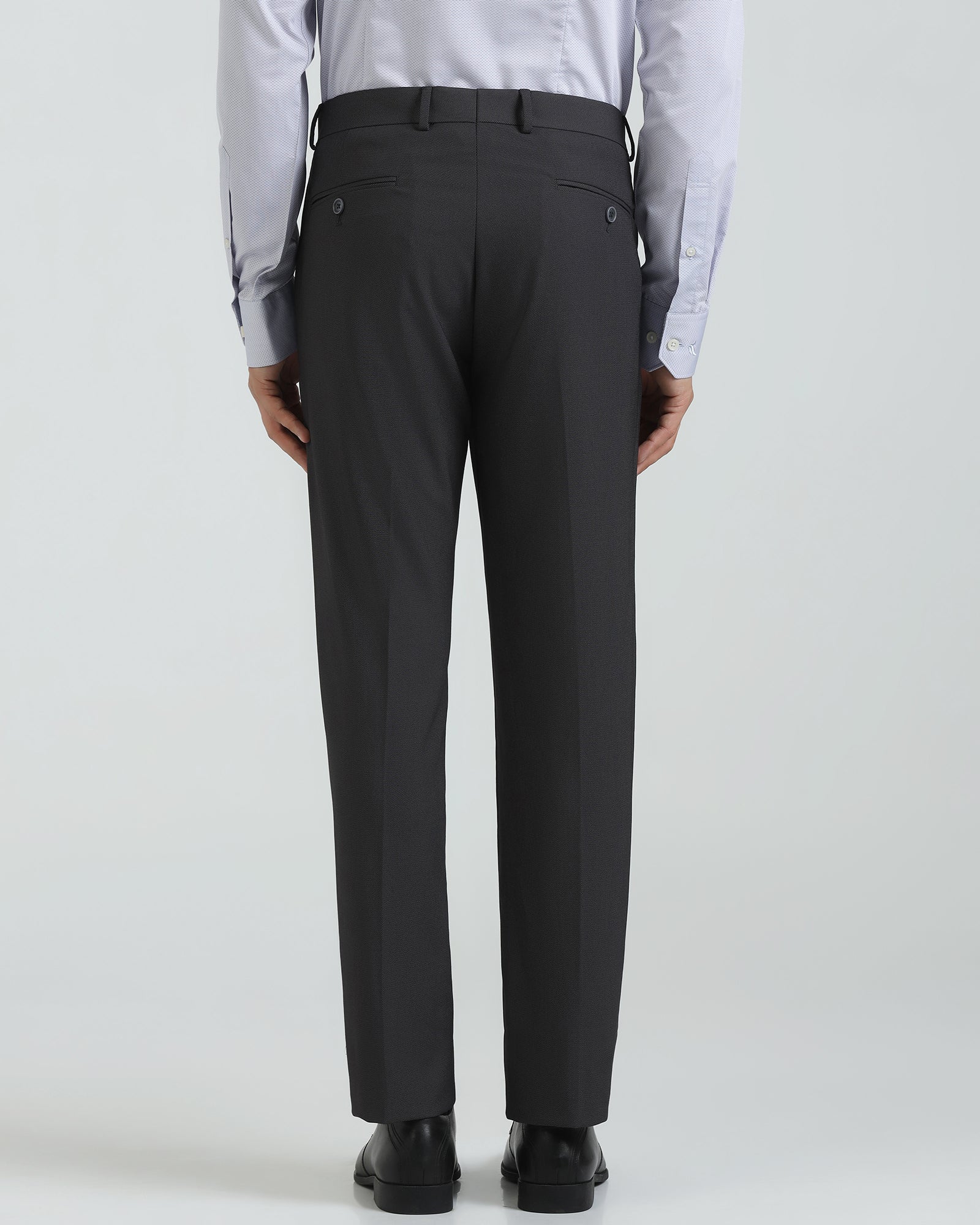 Slim Comfort B-95 Formal Charcoal Textured Trouser - Campbell - Image 2