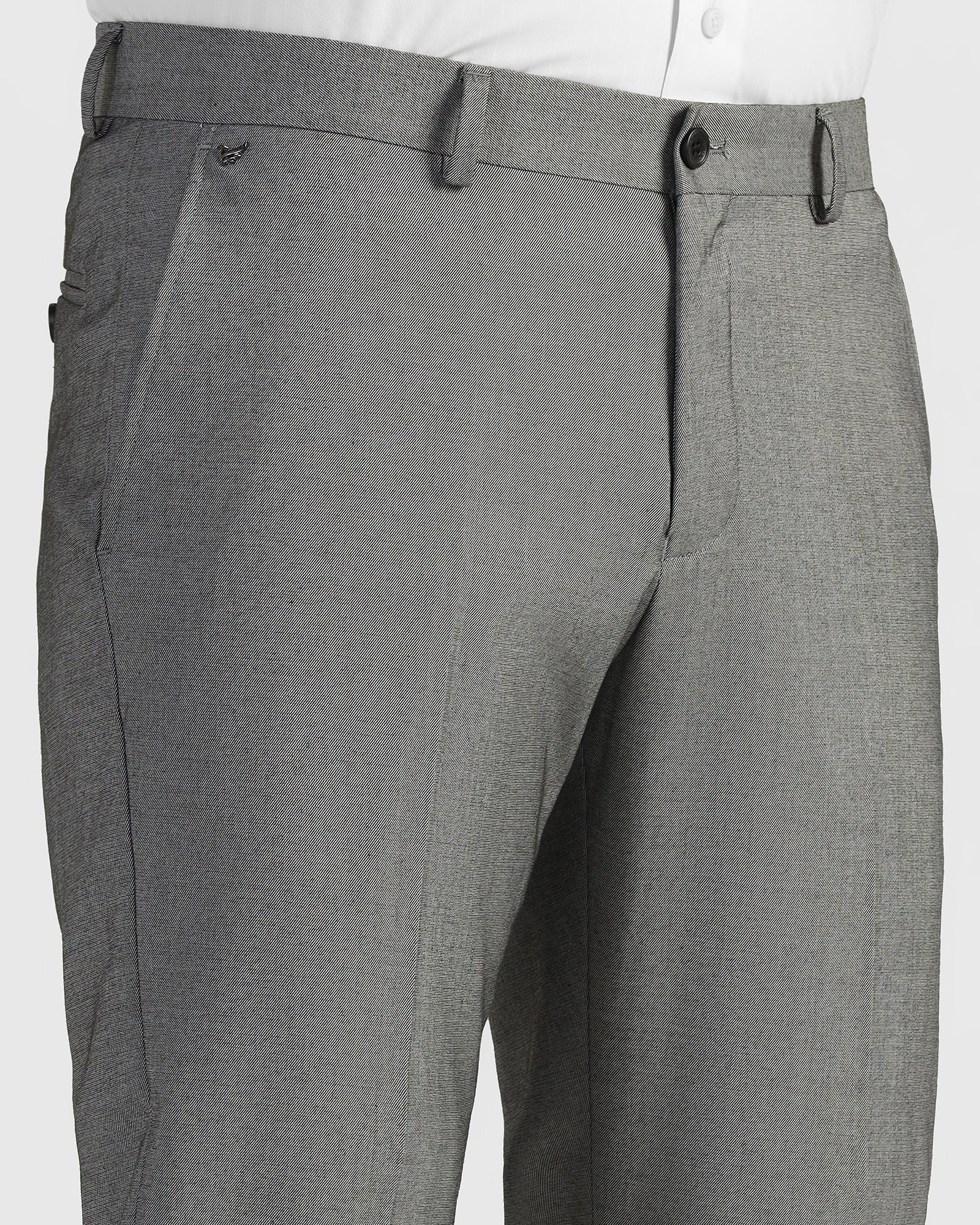Slim Comfort B-95 Formal Grey Solid Trouser - Musk - Image 4