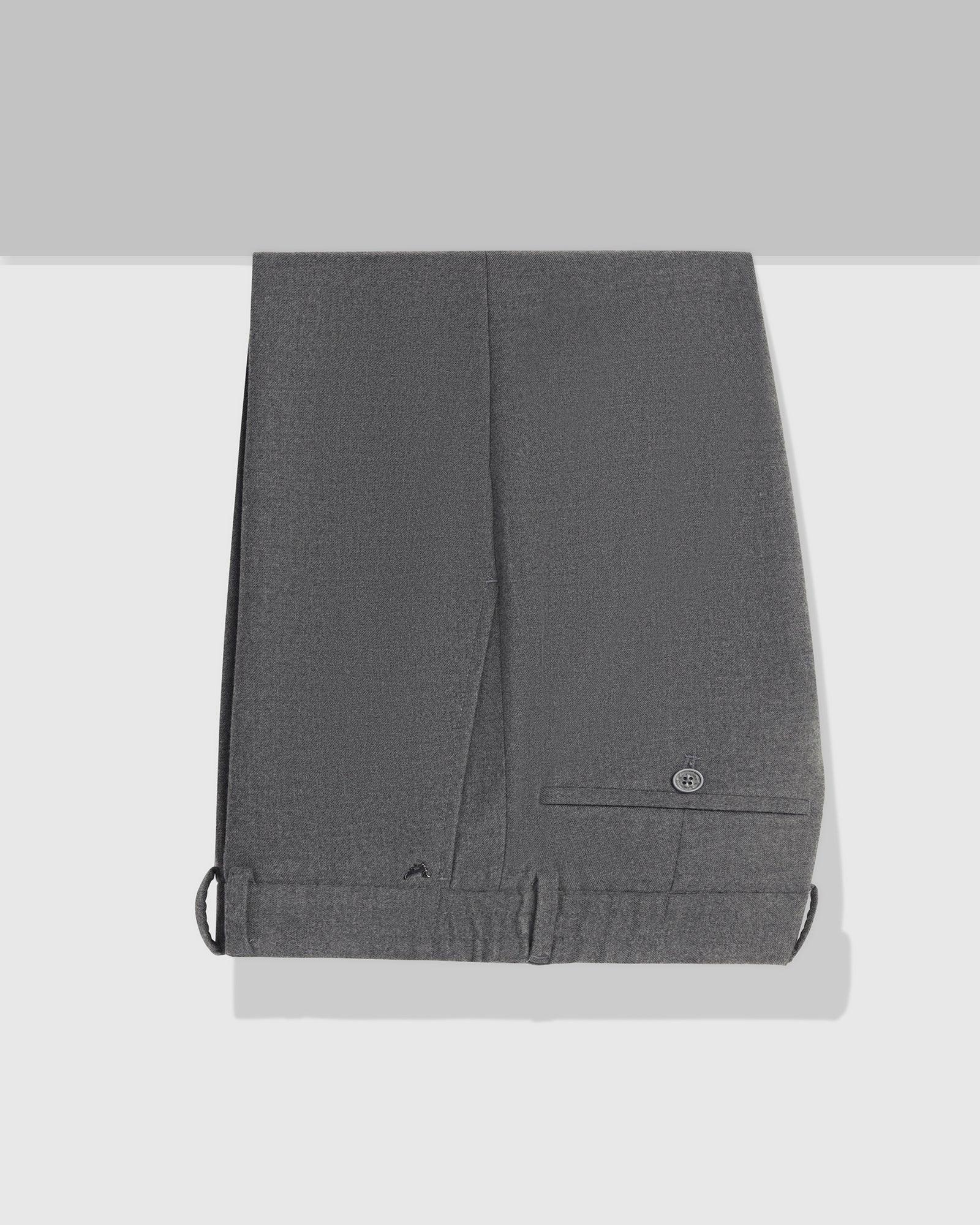 Slim Comfort B-95 Formal Grey Solid Trouser - Thunderbird - Image 5