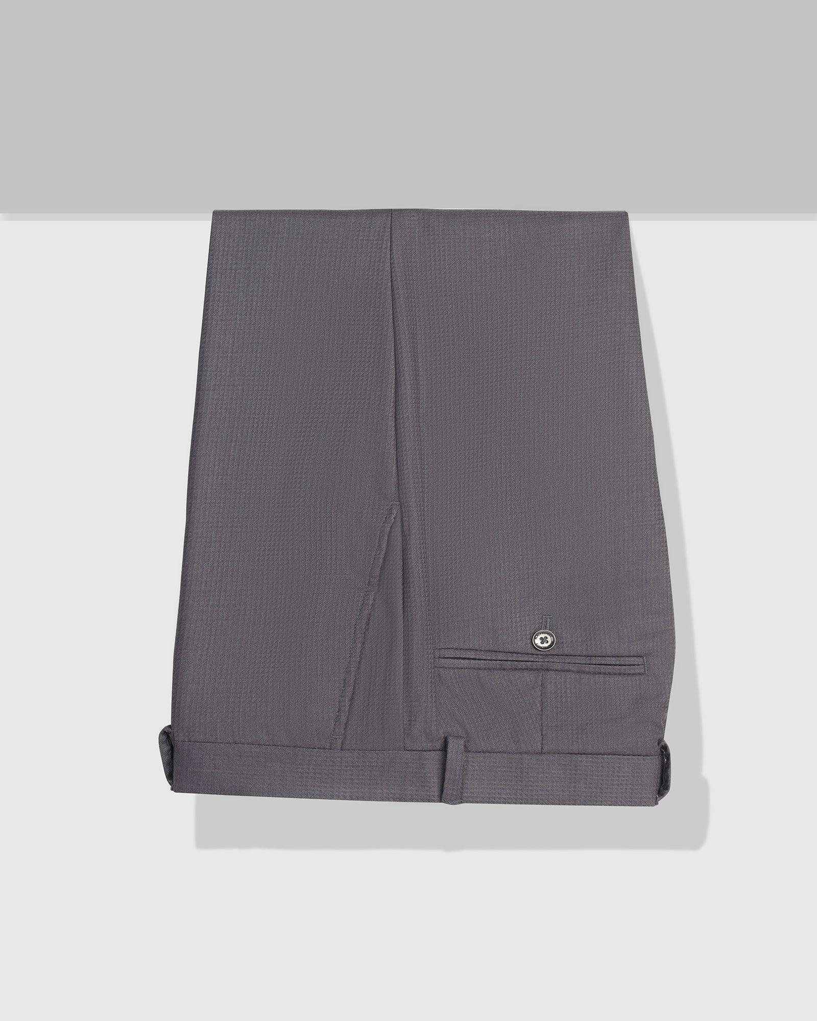 Slim Comfort B-95 Formal Grey Textured Trouser - Zeta - Image 5