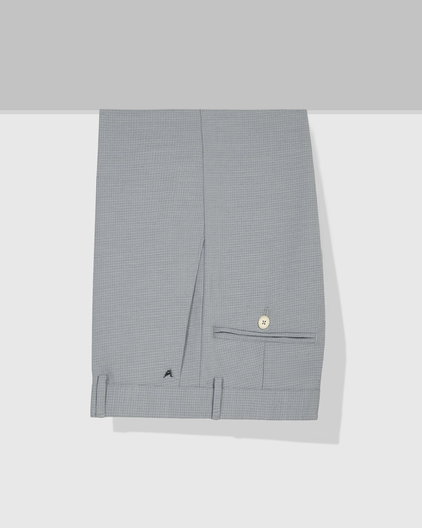 Slim Comfort B-95 Formal Light Blue Check Trouser - Windsor - Image 5