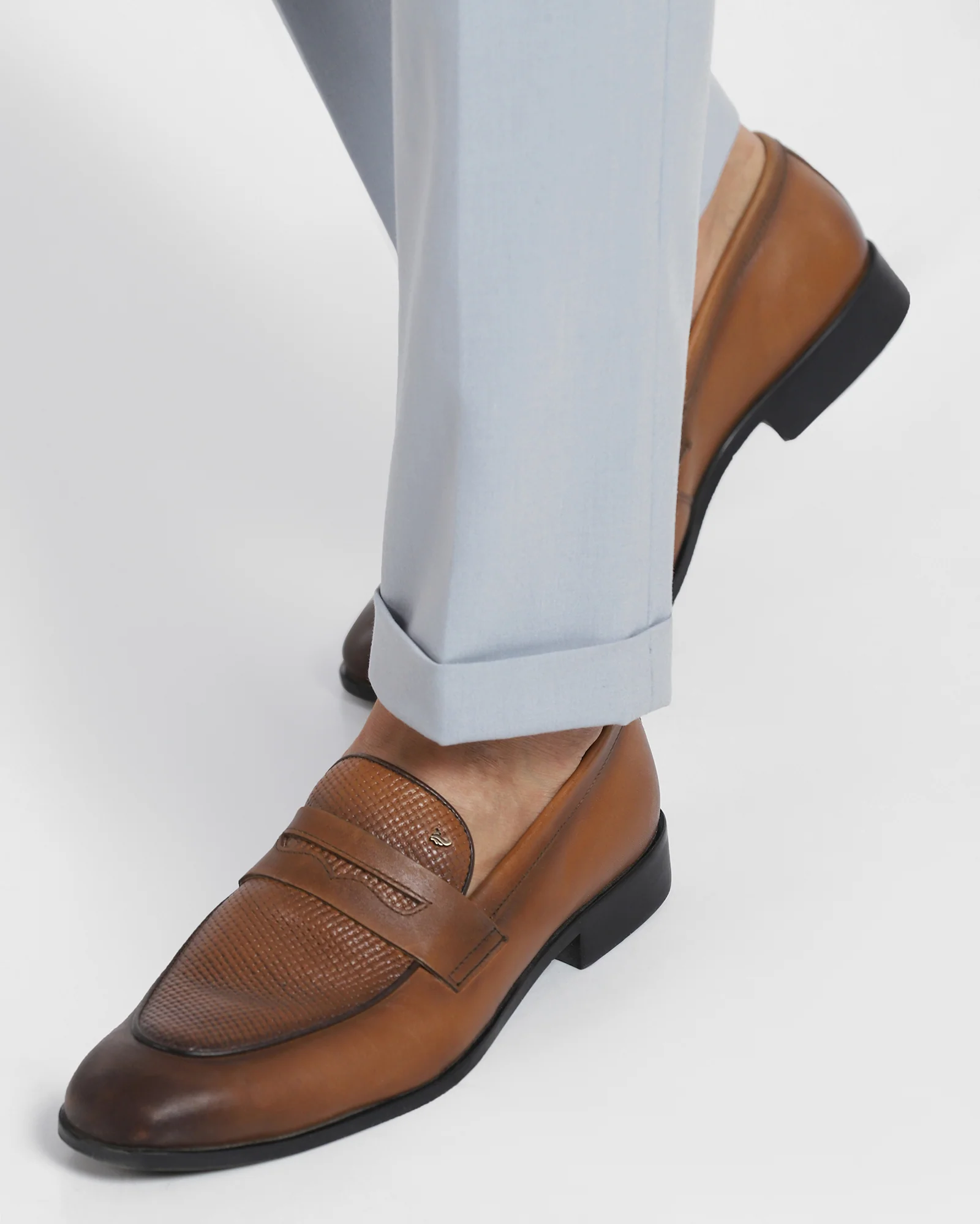 Slim Comfort B-95 Formal Light Blue Solid Trouser - Victor - Image 8