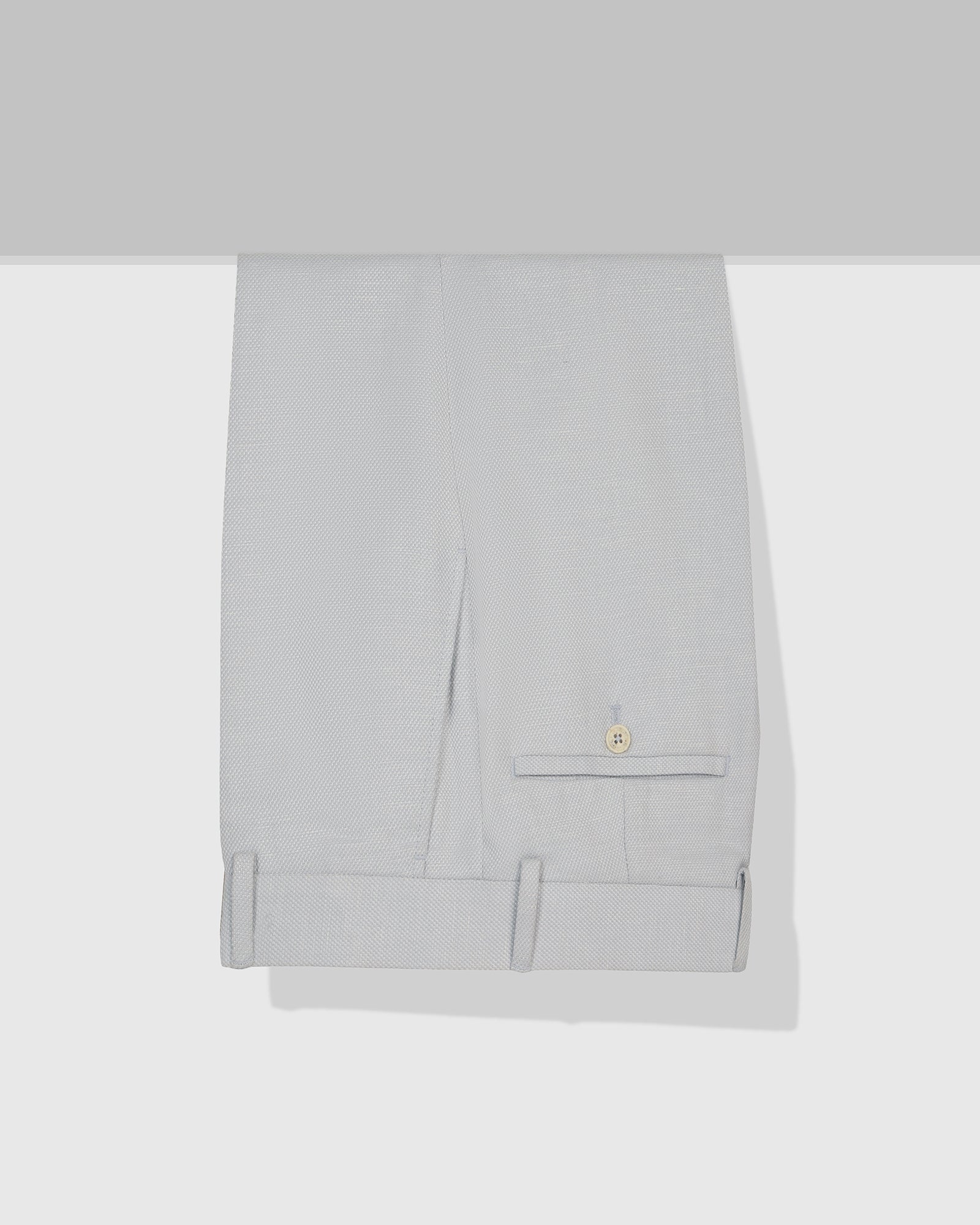 Slim Comfort B-95 Formal Light Blue Textured Trouser - Flora - Image 5