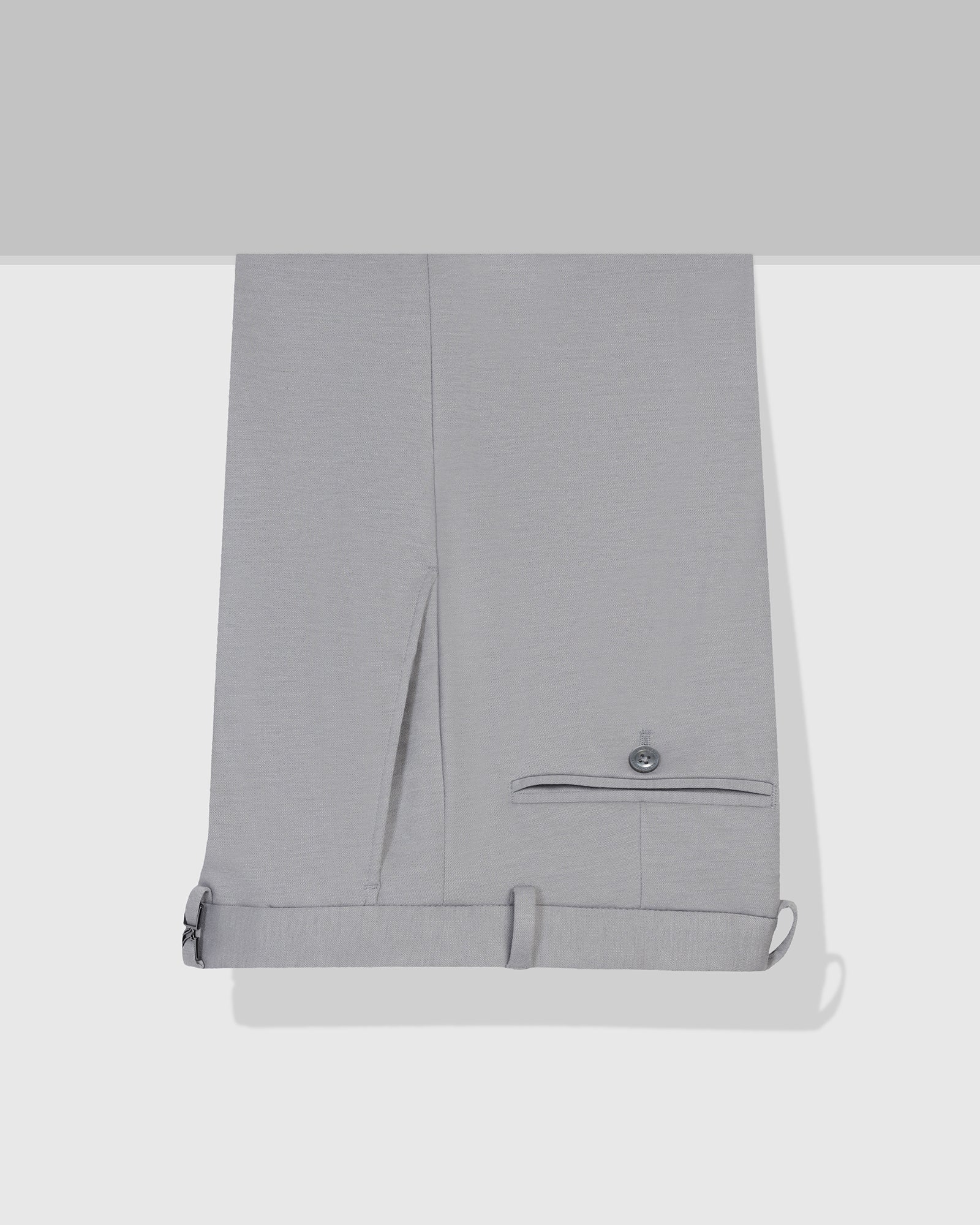 Slim Comfort B-95 Formal Light Grey Solid Trouser - Oak - Image 5