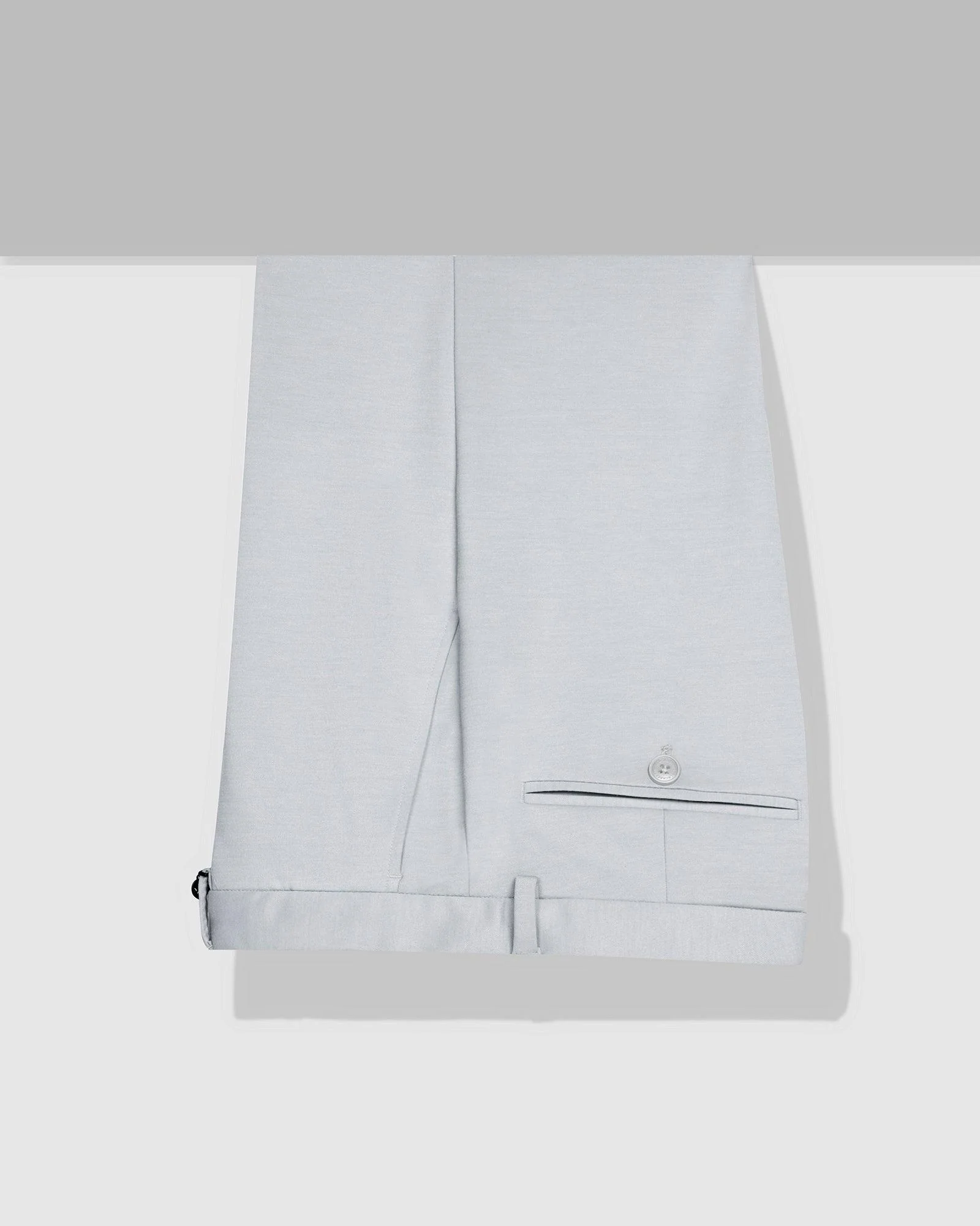 Slim Comfort B-95 Formal Light Grey Solid Trouser - Raider - Image 5