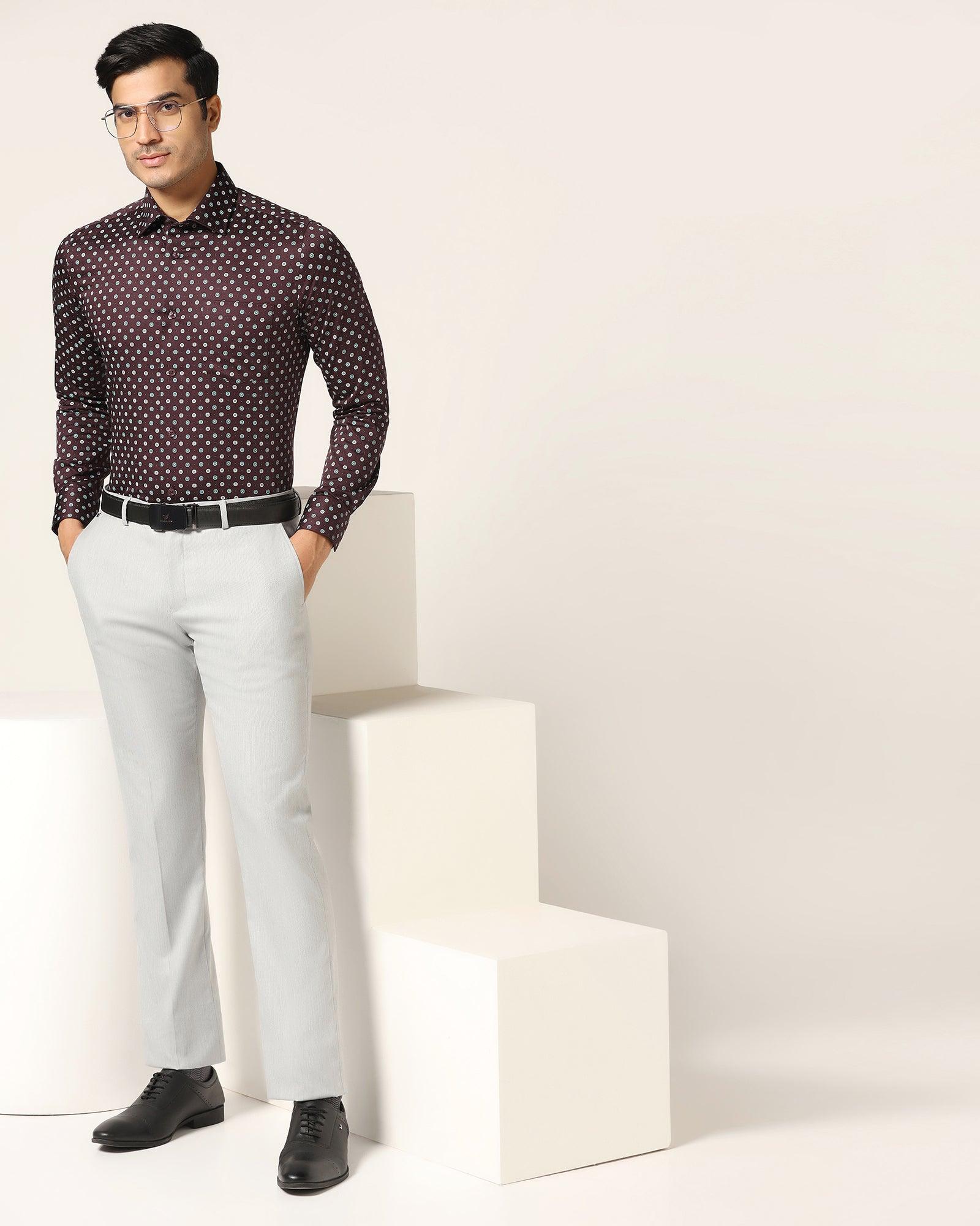 Slim Comfort B-95 Formal Light Grey Textured Trouser - Luna - Image 6