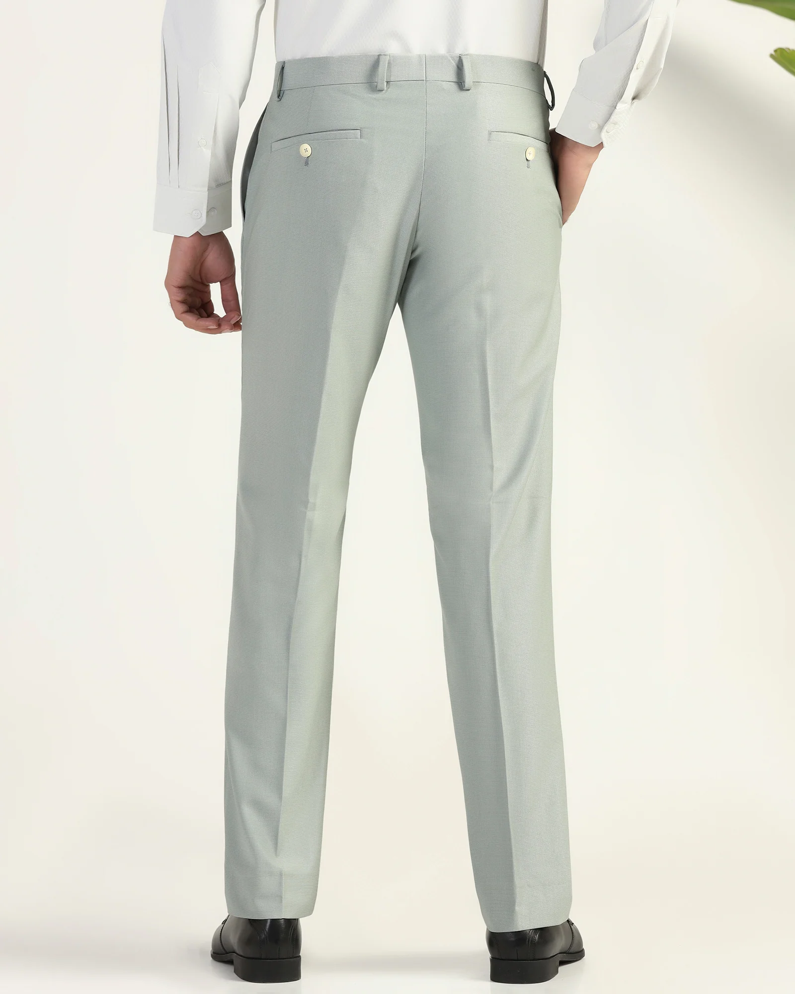Slim Comfort B-95 Formal Mint Textured Trouser - Amor - Image 2