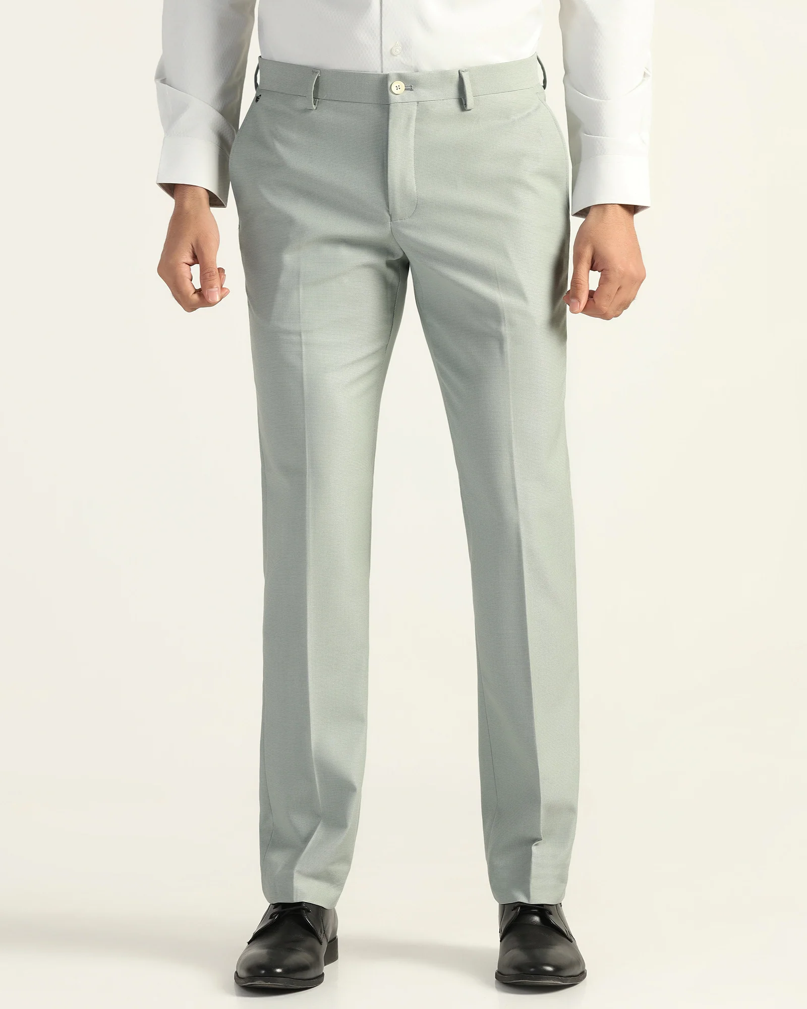 Slim Comfort B-95 Formal Mint Textured Trouser - Amor - Image 3