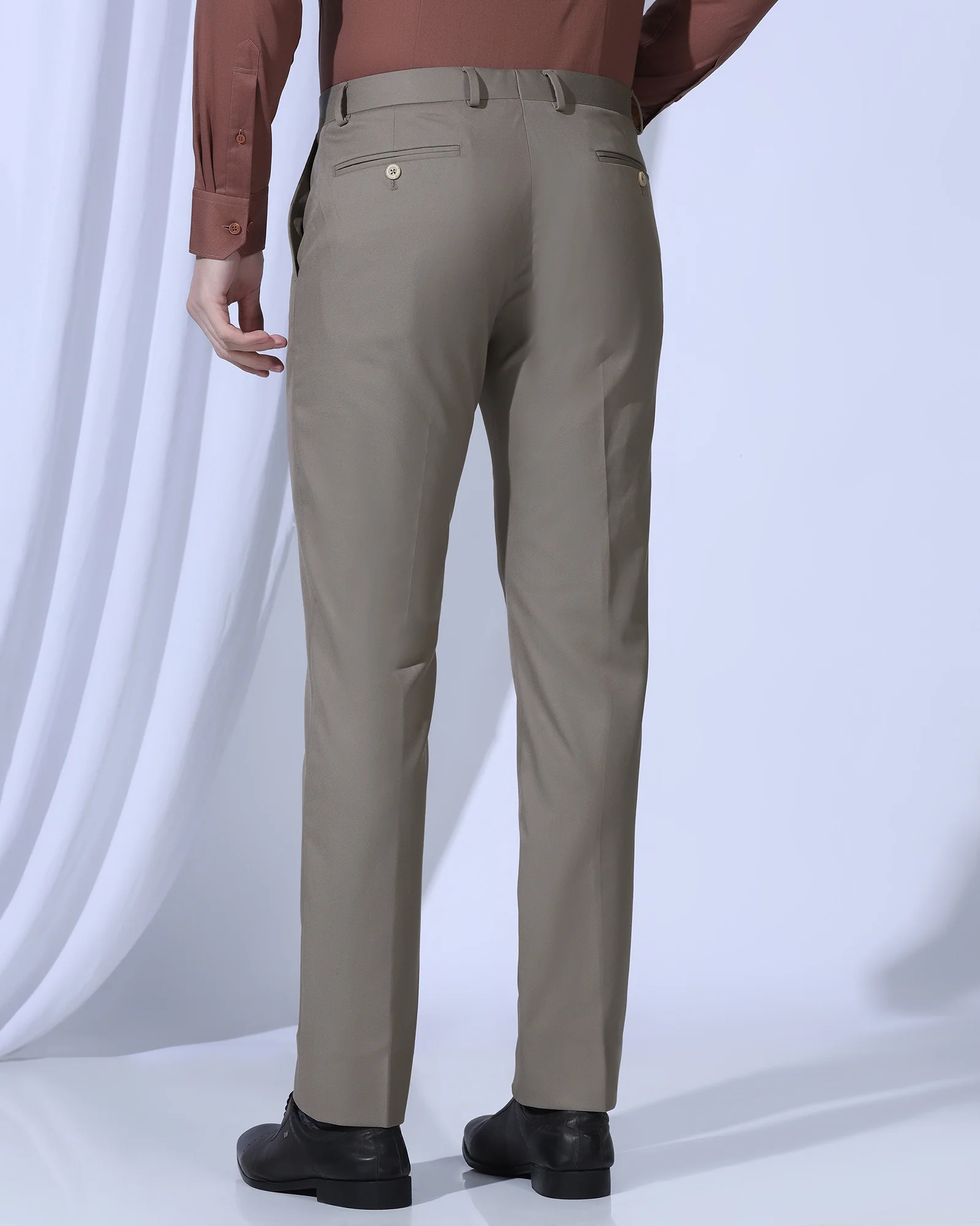 Slim Comfort B-95 Formal Mouse Solid Trouser - May - Image 2