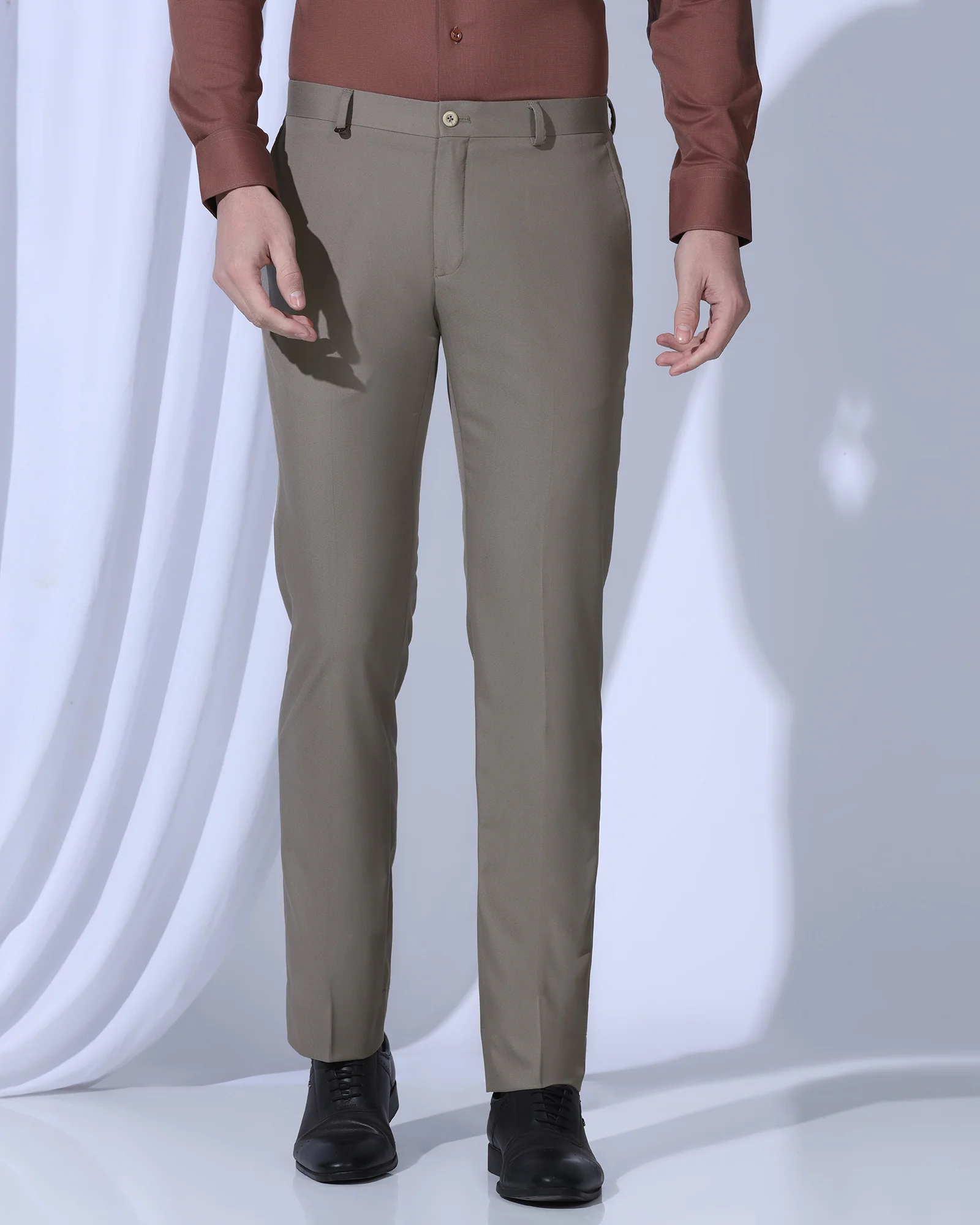 Slim Comfort B-95 Formal Mouse Solid Trouser - May - Image 3