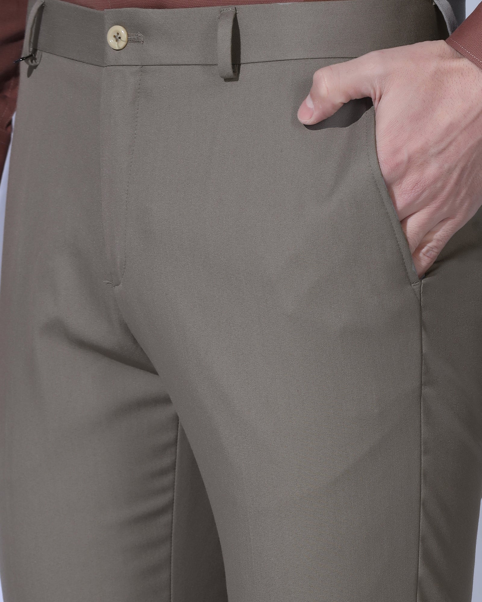 Slim Comfort B-95 Formal Mouse Solid Trouser - May - Image 4