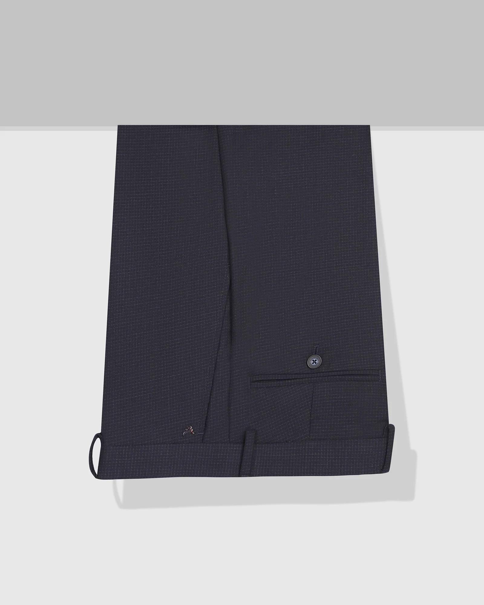 Slim Comfort B-95 Formal Navy Check Trouser - Windsor - Image 5
