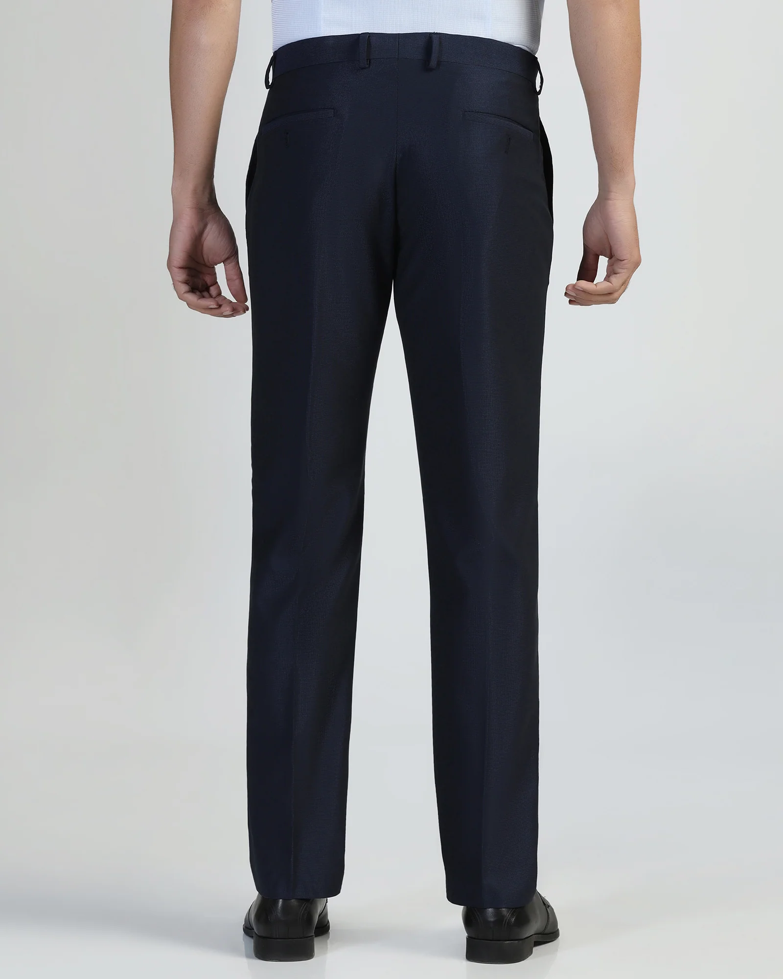 Slim Comfort B-95 Formal Navy Textured Trouser - Amor - Image 2