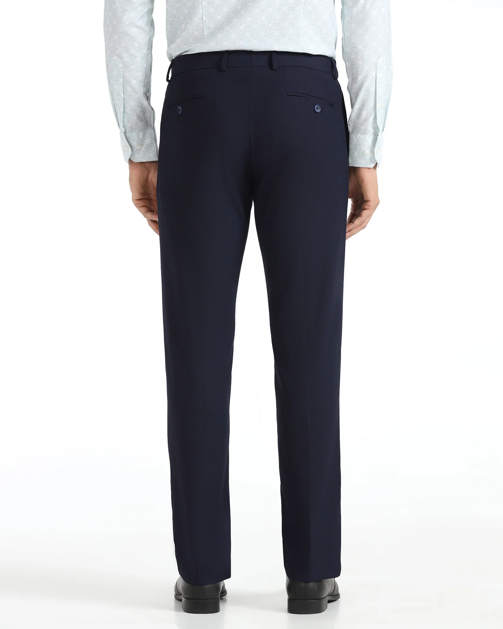 Slim Comfort B-95 Formal Navy Textured Trouser - Campbell - Image 2