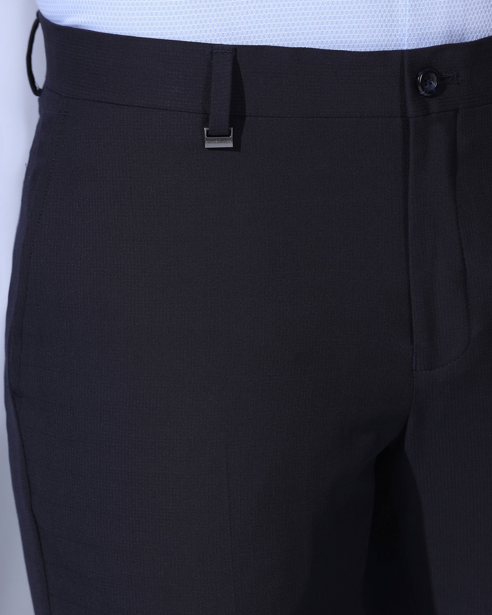 Slim Comfort B-95 Formal Navy Textured Trouser - July - Image 7