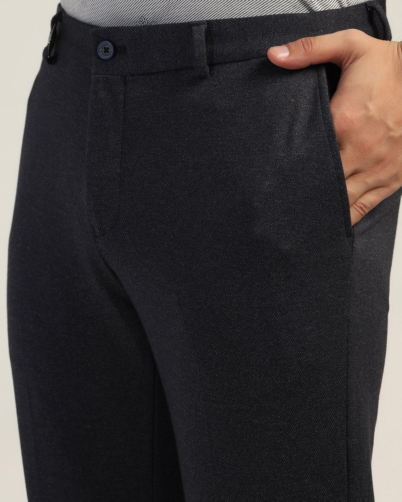 Slim Comfort B-95 Formal Navy Textured Trouser - Rover - Image 4