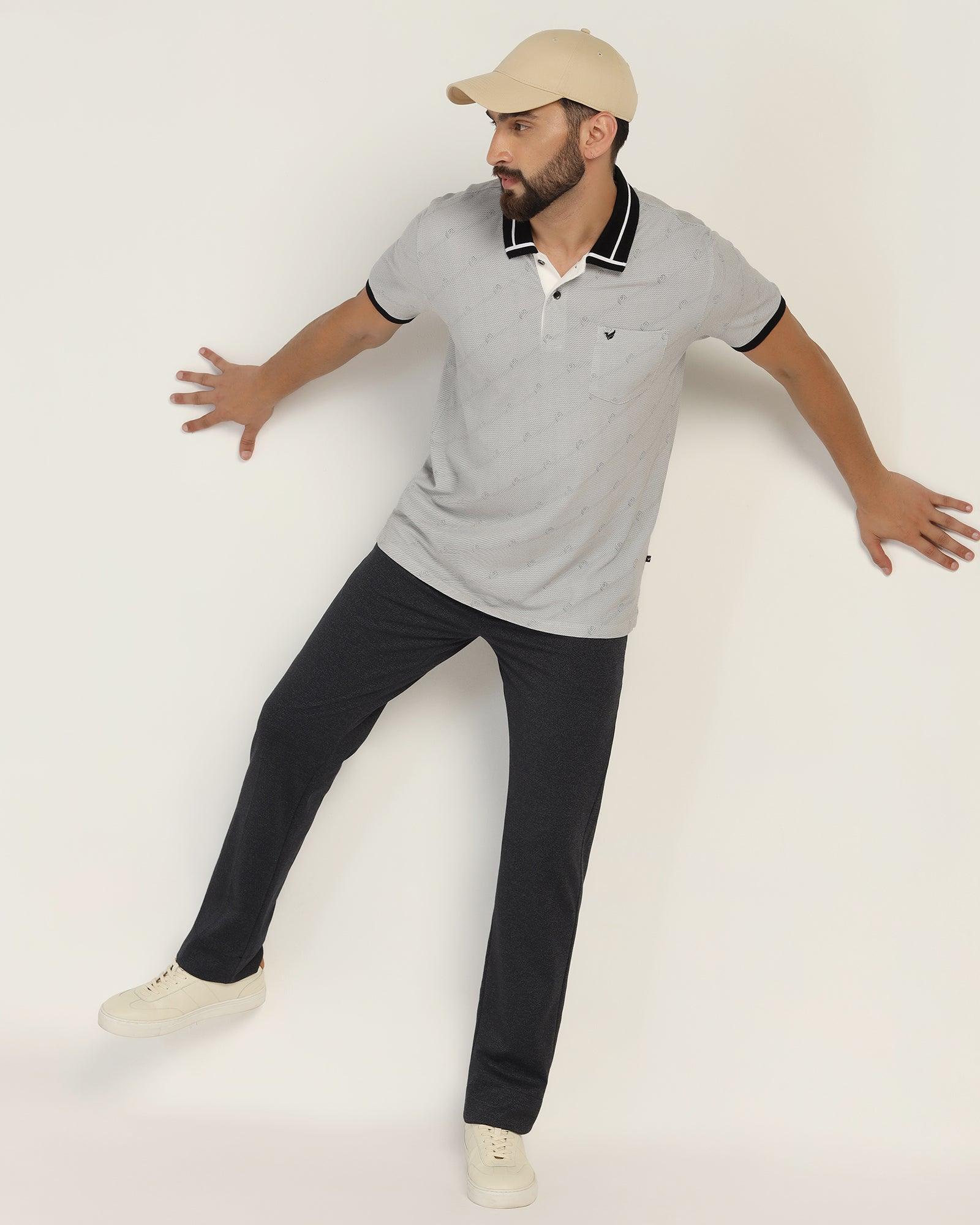 Slim Comfort B-95 Formal Navy Textured Trouser - Rover - Image 8