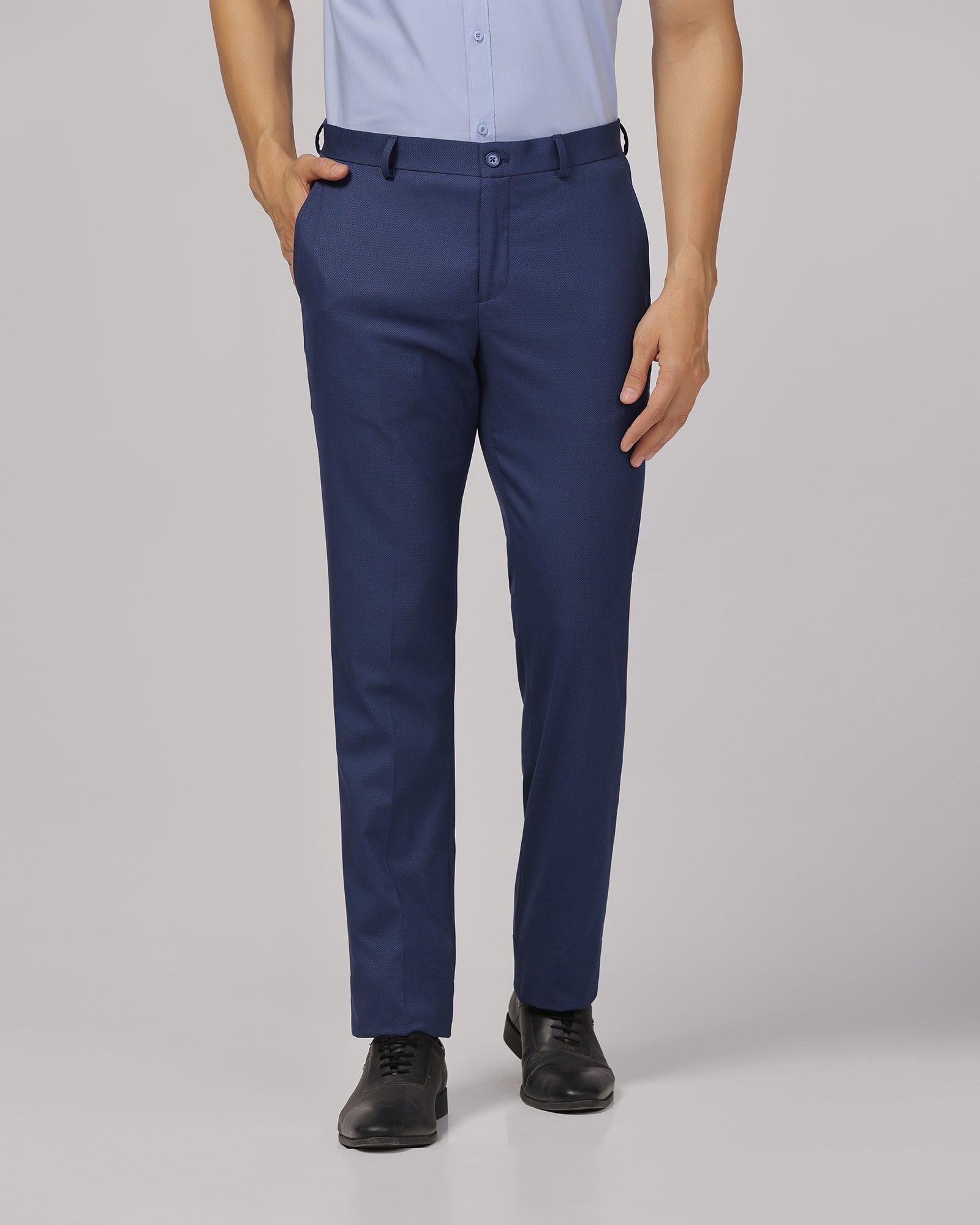 Slim Comfort B-95 Formal Navy Textured Trouser - Scout - Image 3