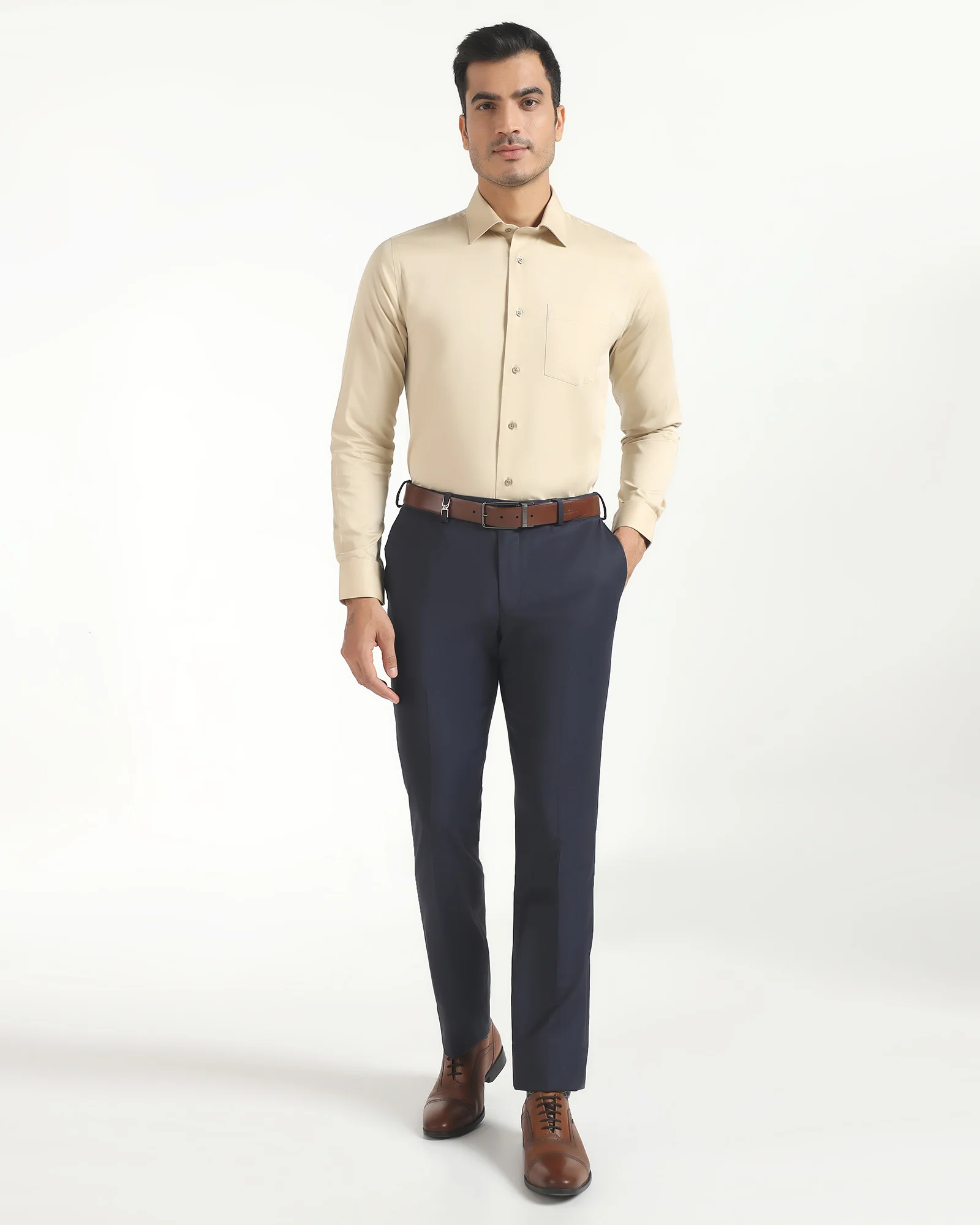Slim Comfort B-95 Luxe Formal Navy Solid Trouser - Lamborghini
