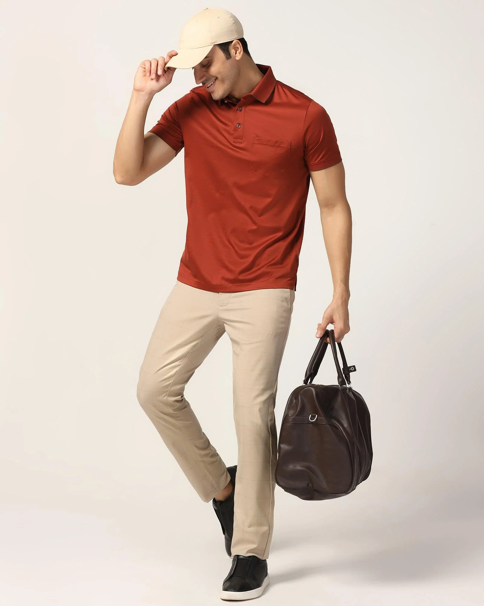 Slim Fit B-91 Casual Beige Check Khakis - Gap - Image 7