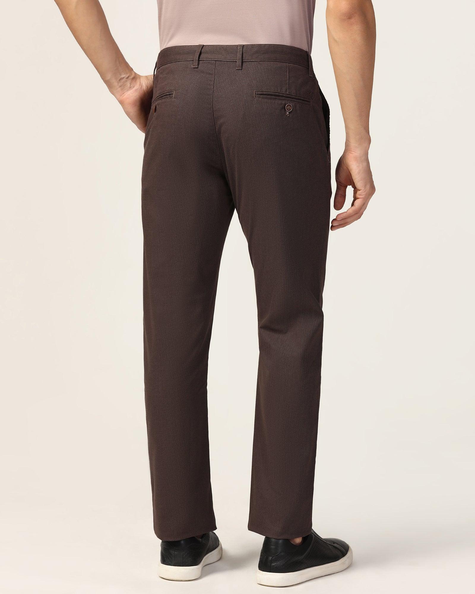 Slim Comfort B-95 Casual Brown Printed Khakis - Bai - Image 2