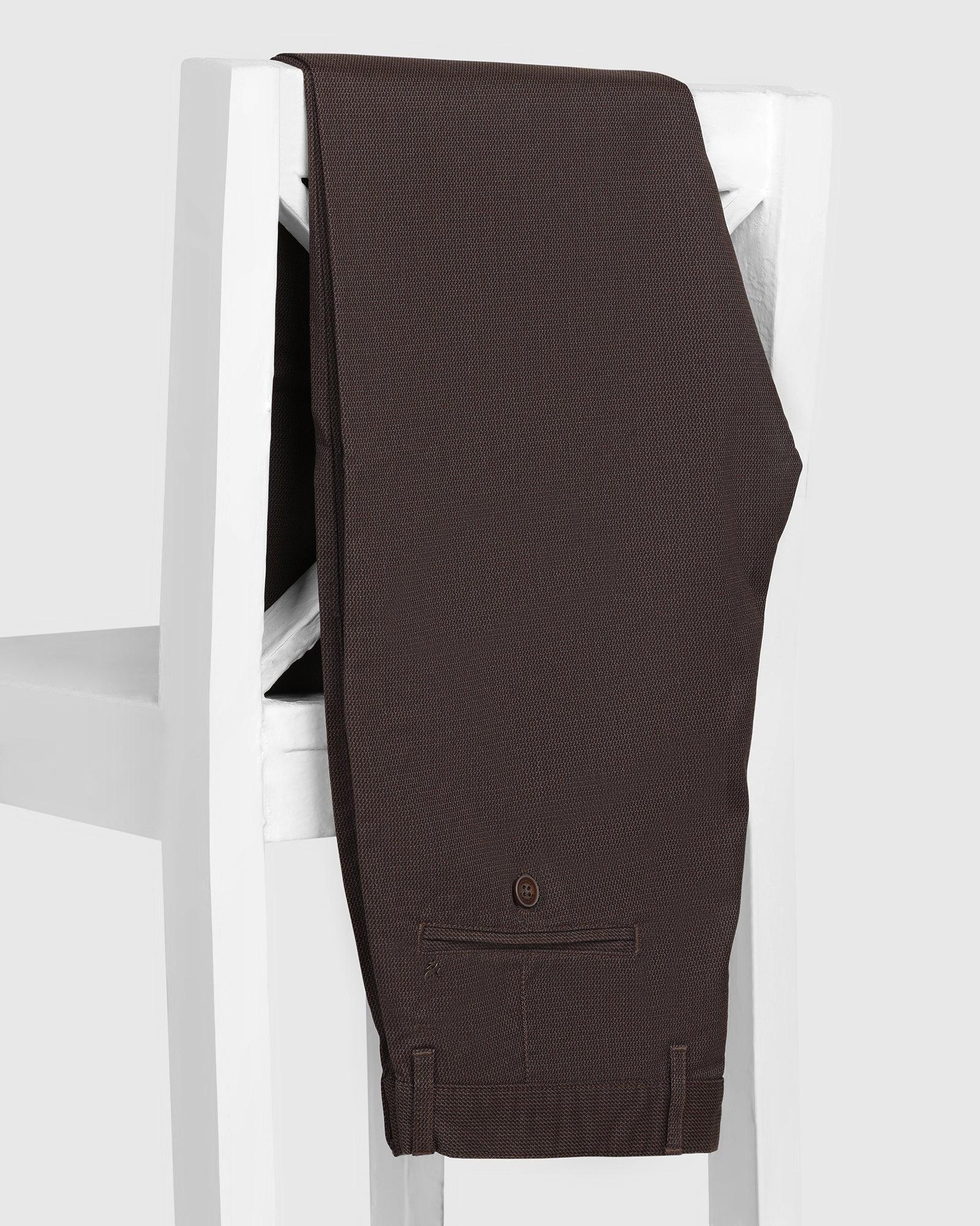 Slim Comfort B-95 Casual Brown Printed Khakis - Bai - Image 5