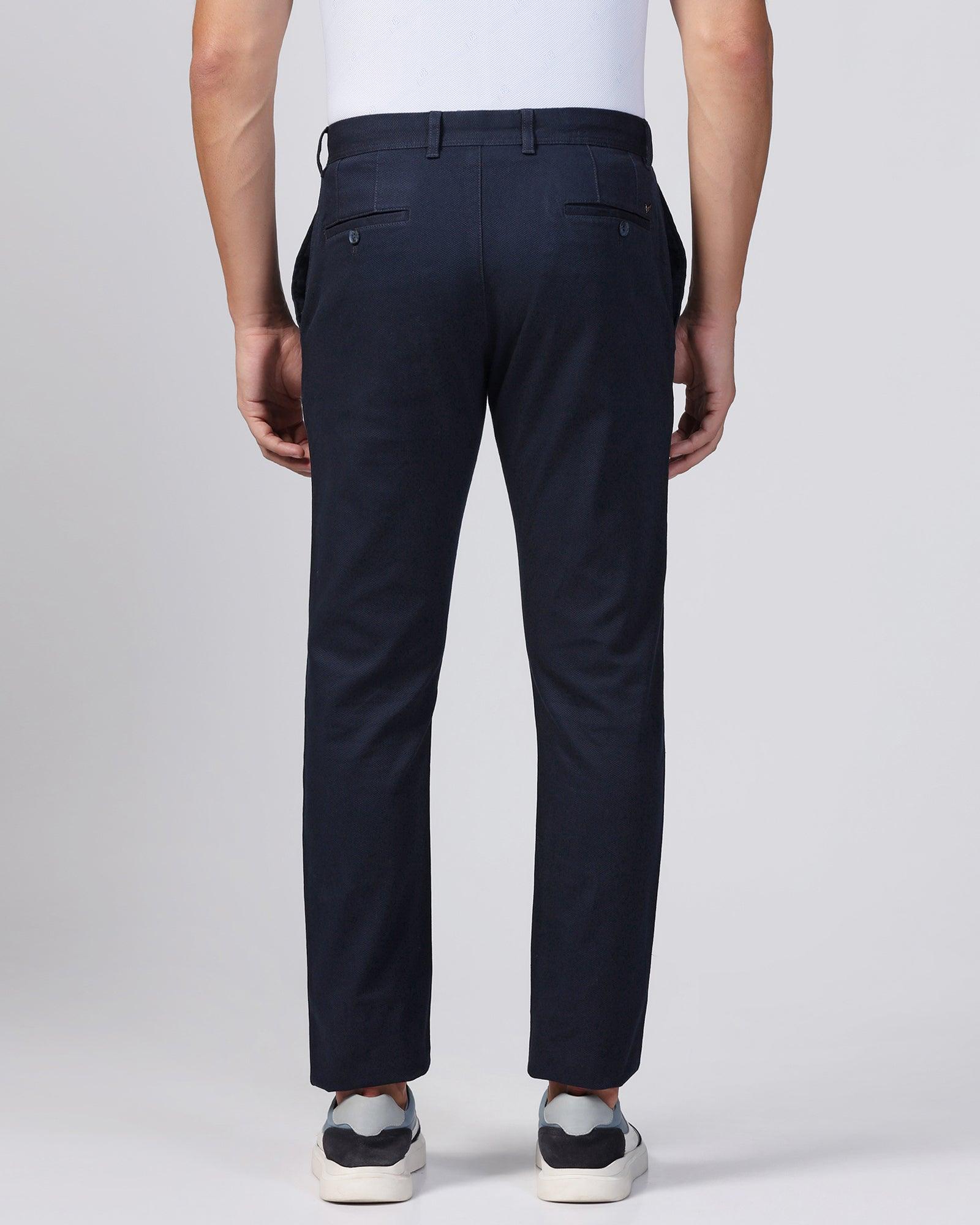 Slim Comfort B-95 Casual Navy Textured Khakis - Tark - Image 2