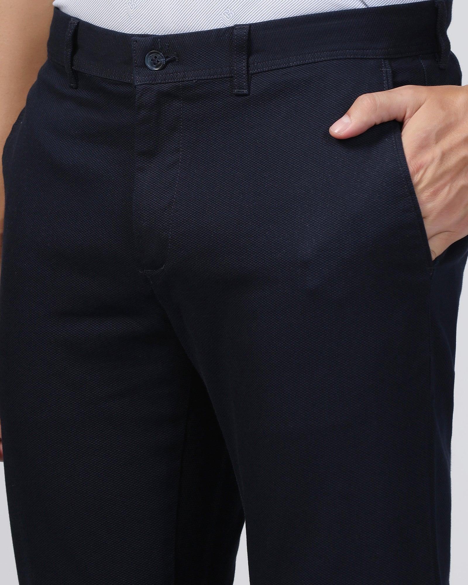 Slim Comfort B-95 Casual Navy Textured Khakis - Tark - Image 4