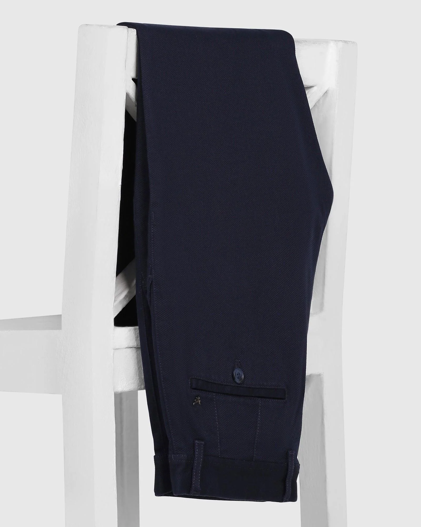 Slim Comfort B-95 Casual Navy Textured Khakis - Tark - Image 5