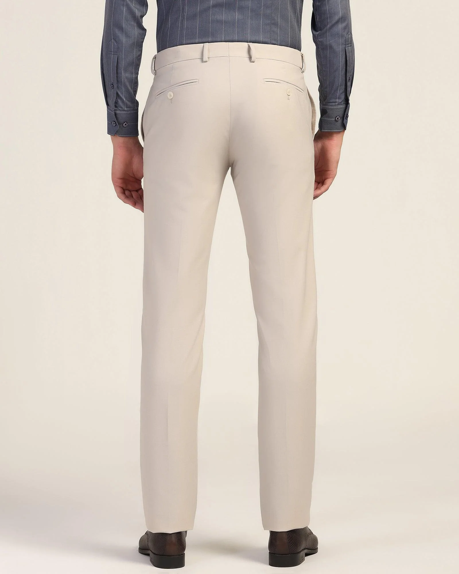 Slim Comfort B-95 Formal Beige Textured Trouser - Mazda - Image 2