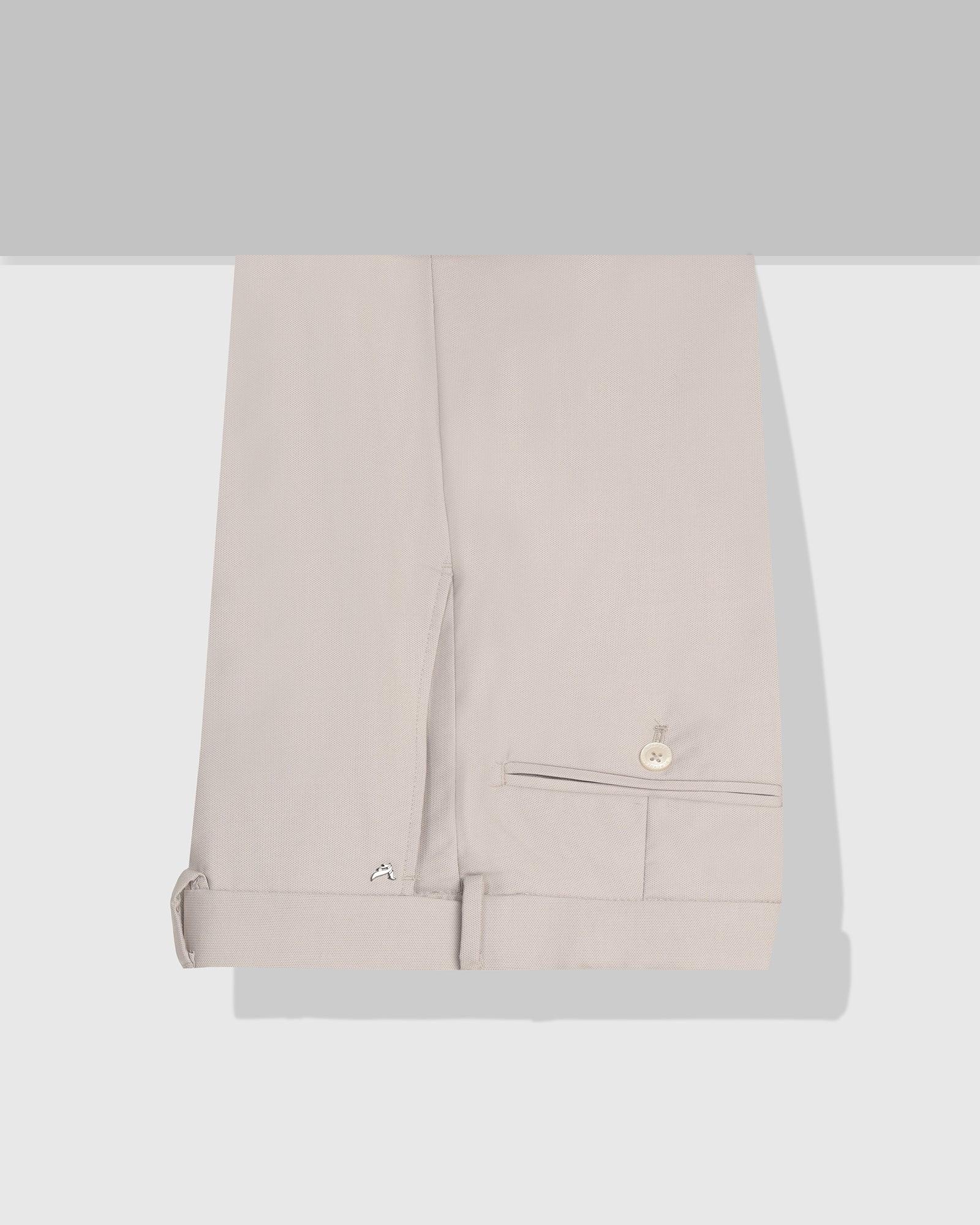 Slim Comfort B-95 Formal Beige Textured Trouser - Mazda - Image 5