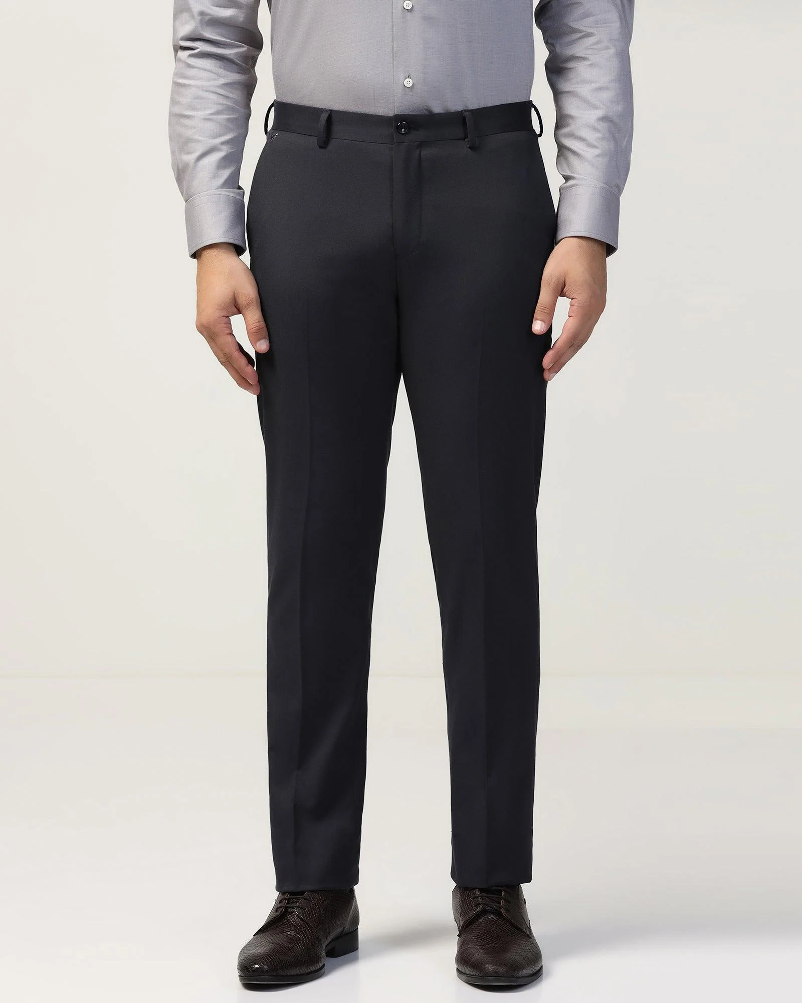 Slim Comfort B-95 Formal Navy Solid Trouser - Eldorado - Image 3
