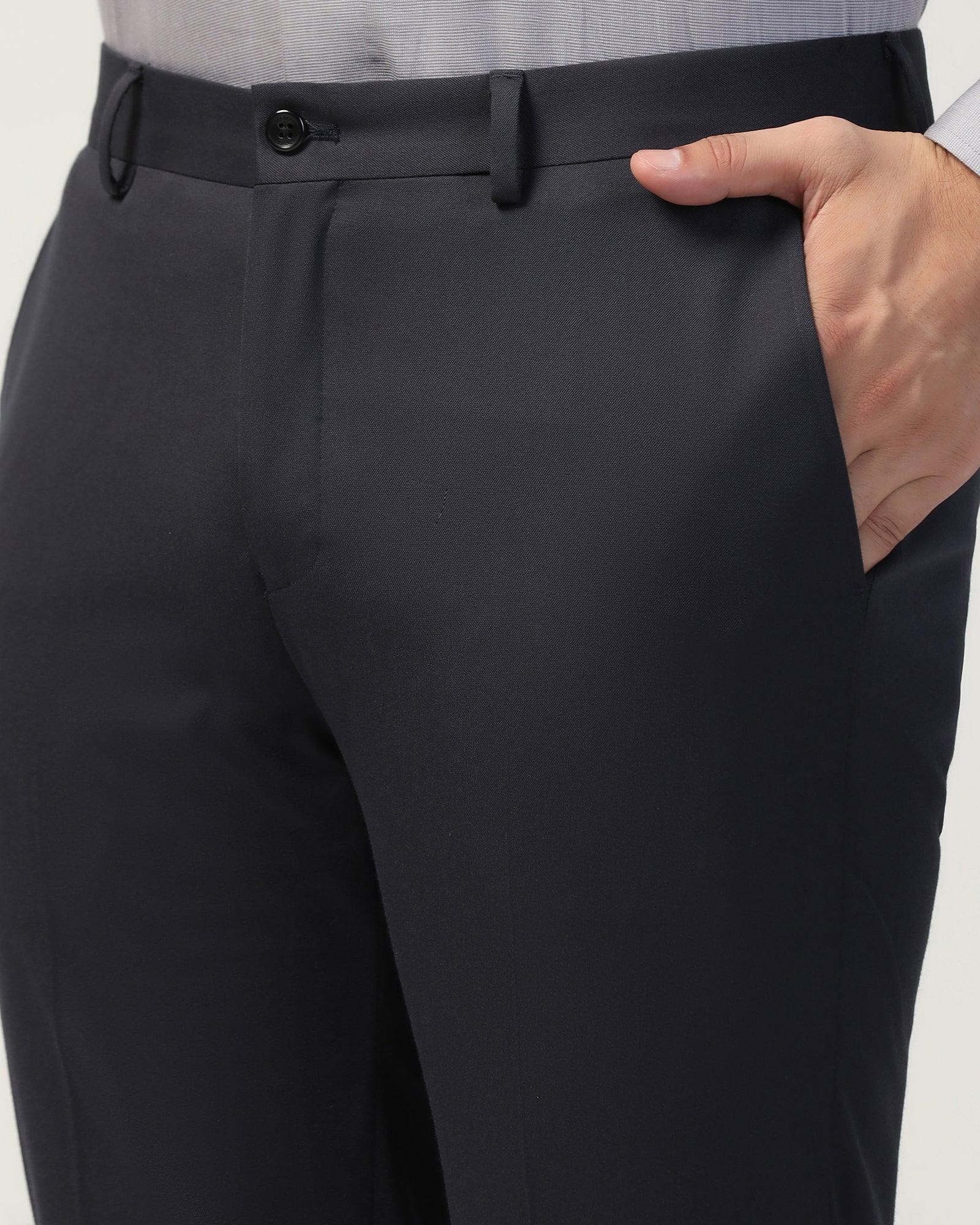 Slim Comfort B-95 Formal Navy Solid Trouser - Eldorado - Image 4