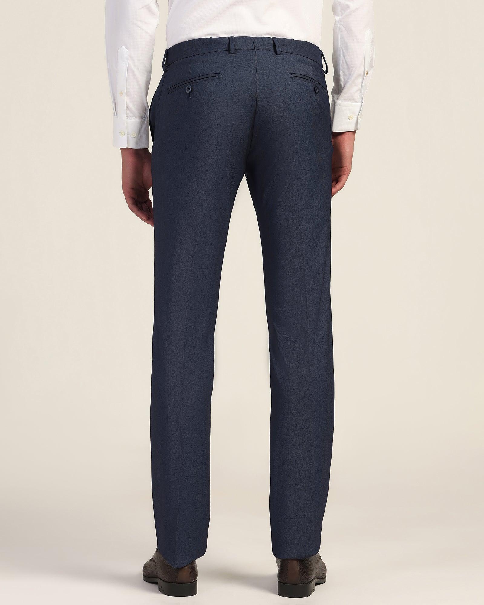 Slim Comfort B-95 Formal Navy Textured Trouser - Mazda - Image 2